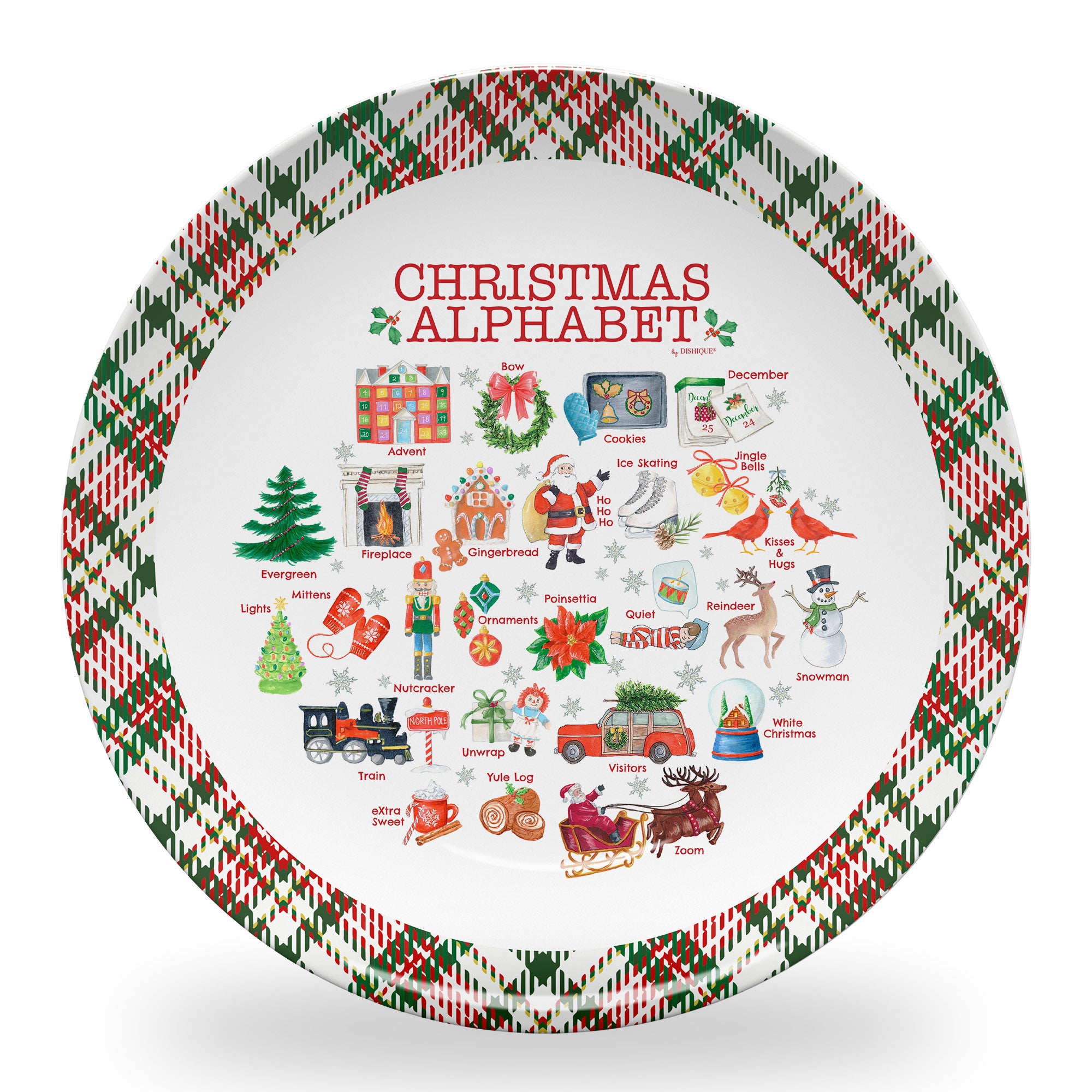 Christmas Alphabet 10" DecoWare Plastic Plate