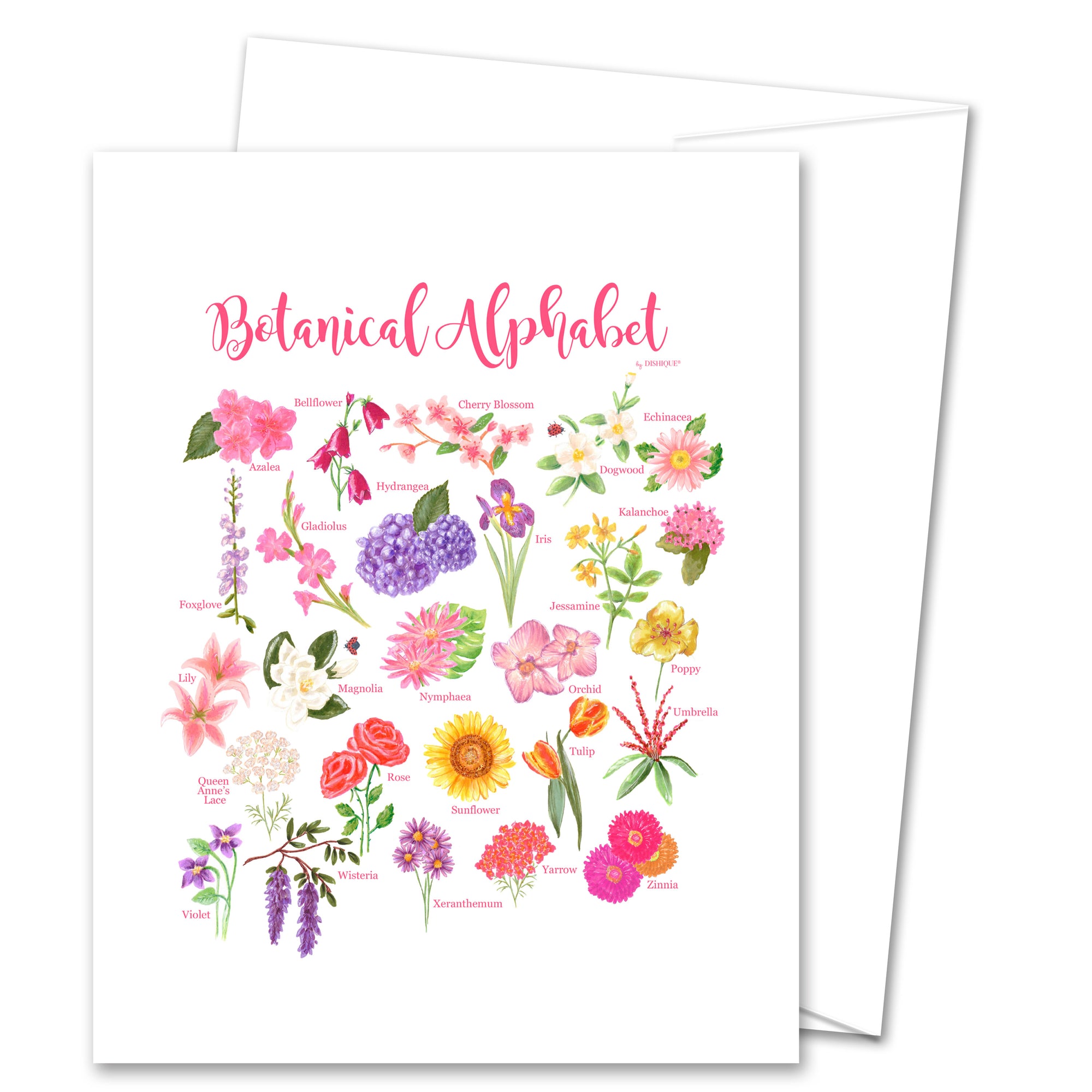 Botanical Alphabet Greeting Card (blank inside)