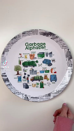 Garbage Alphabet 10" Plastic Plate
