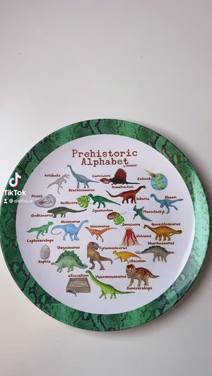 Prehistoric Alphabet 10" Plastic Plate