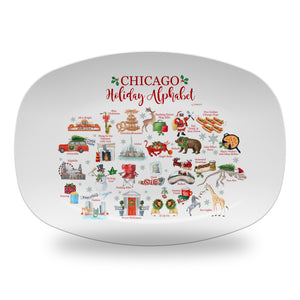 Chicago Holiday Alphabet 14" DecoWare Polymer Platter