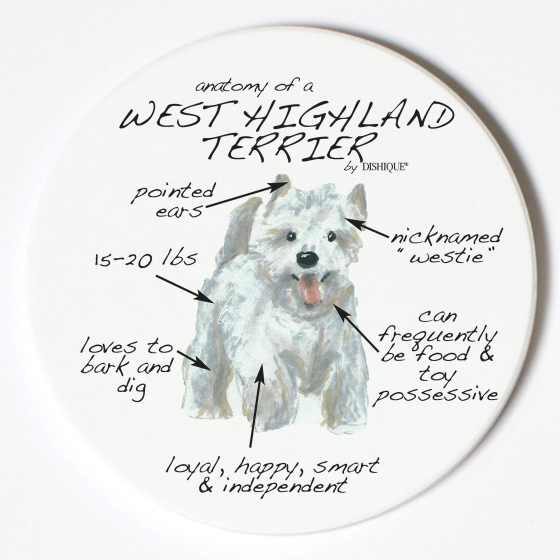 Individual Coaster - Dog Breed Gifts - West Highland Terrier