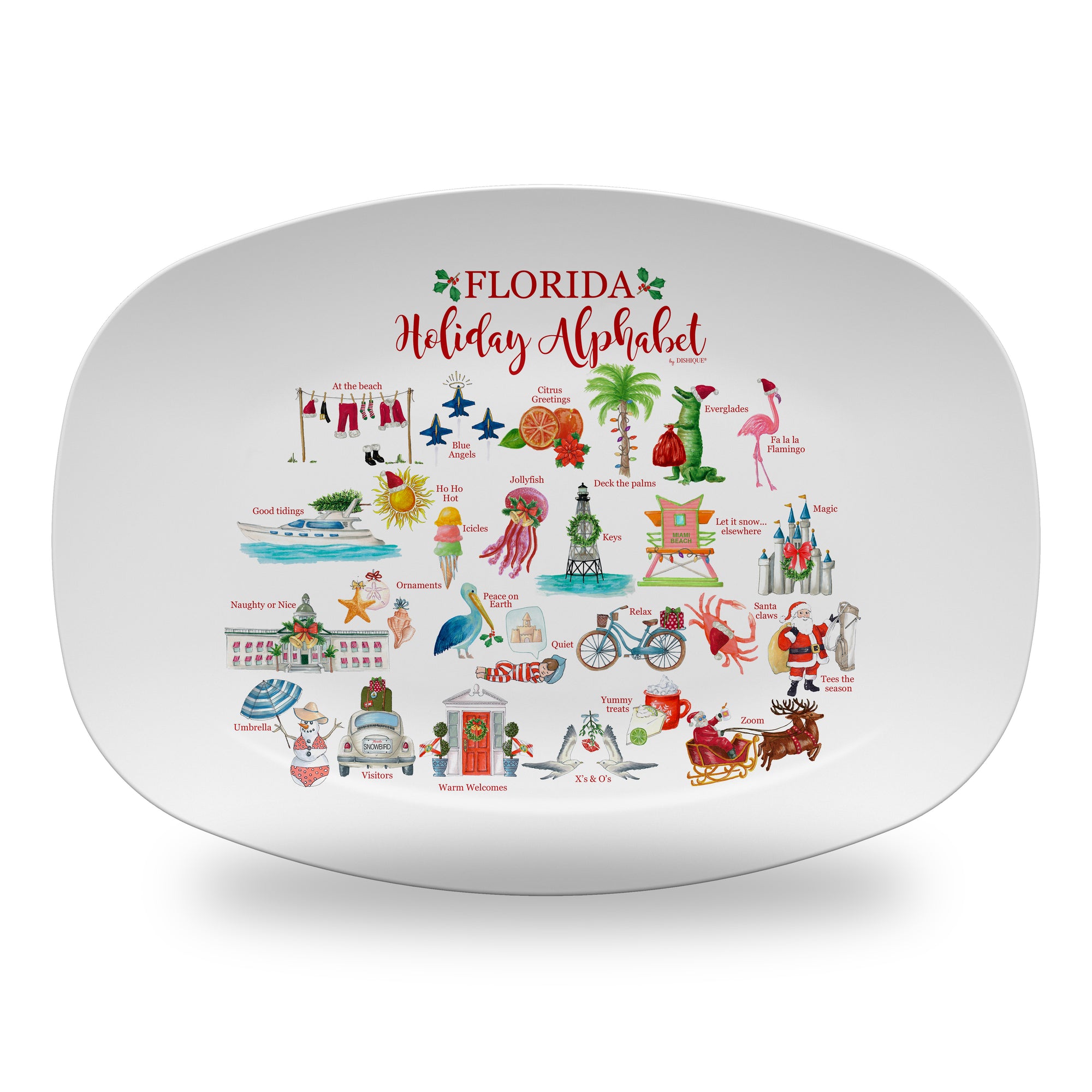 Florida Holiday  Alphabet 14" DecoWare Polymer Platter