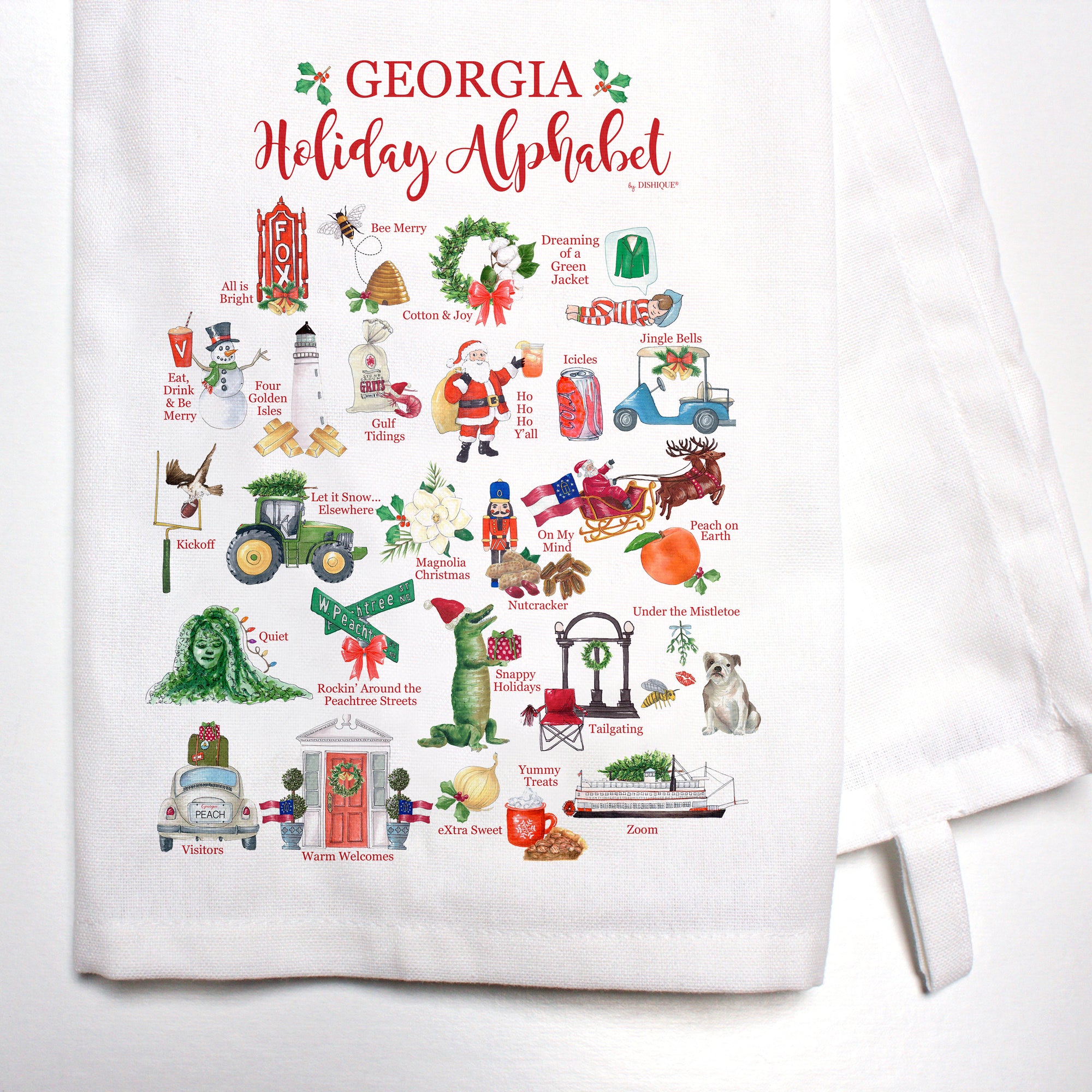 Georgia Holiday Alphabet Bar Towel