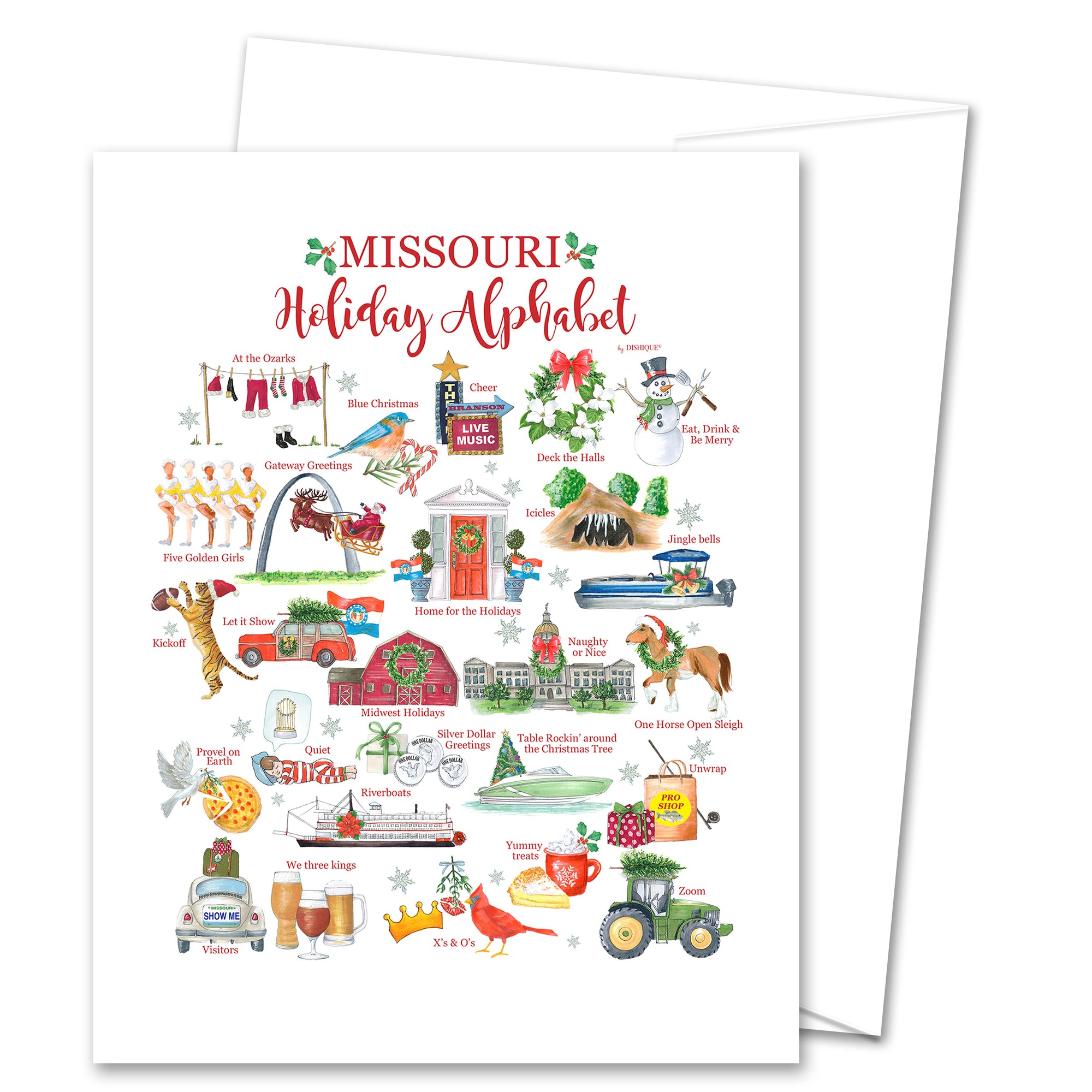 Missouri Holiday Alphabet Greeting Card (blank inside)