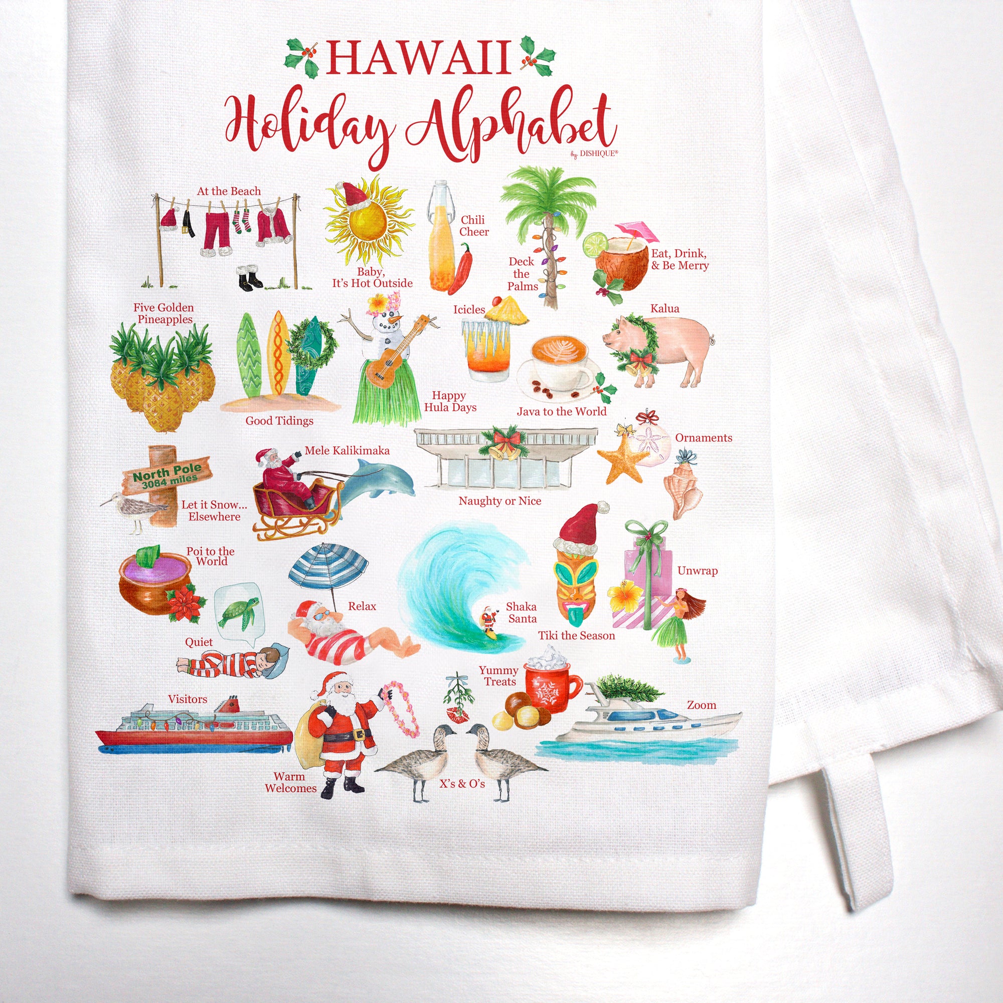 Hawaii Holiday Alphabet Bar Towel
