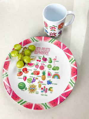 Tutti Frutti Alphabet 10" Plastic Plate