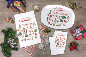 Merry Christmas from Louisiana Alphabet Greeting Cards, Pack of 10 cards (blank inside)
