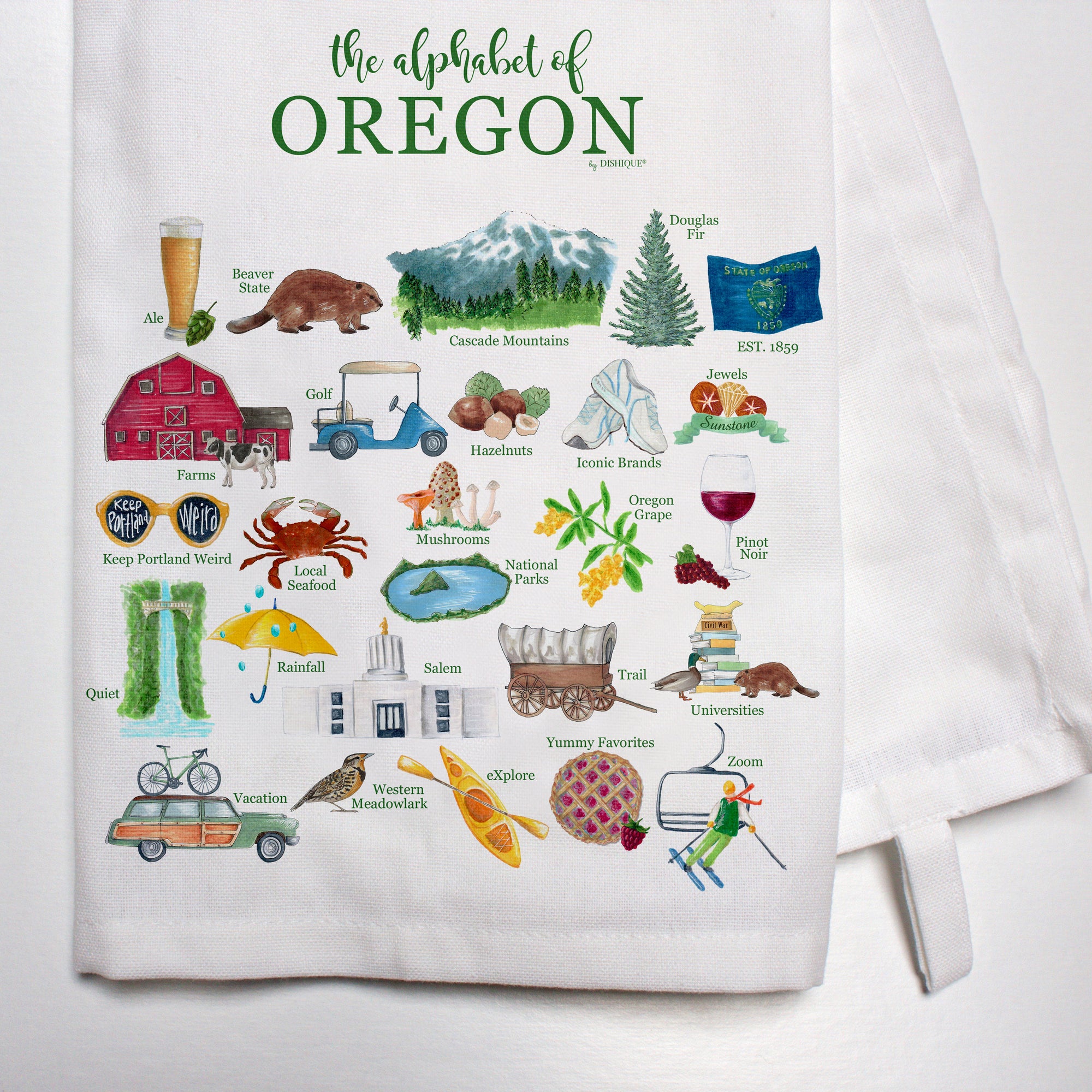 Oregon Alphabet Bar Towel