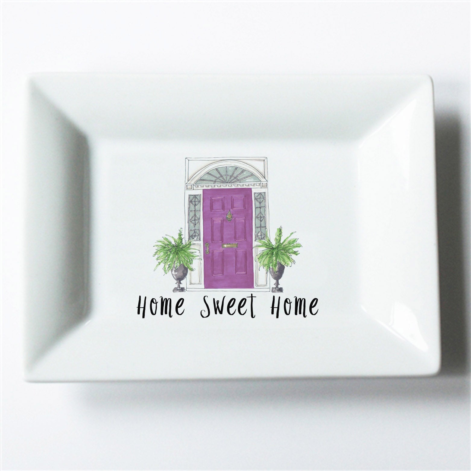 Home Sweet Home Purple Front Door Hospitality Dish