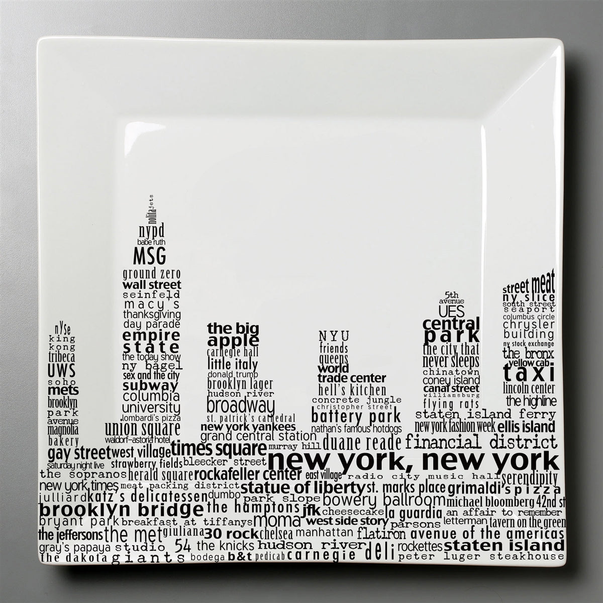 New York Skyline Dish - Large Square Plate