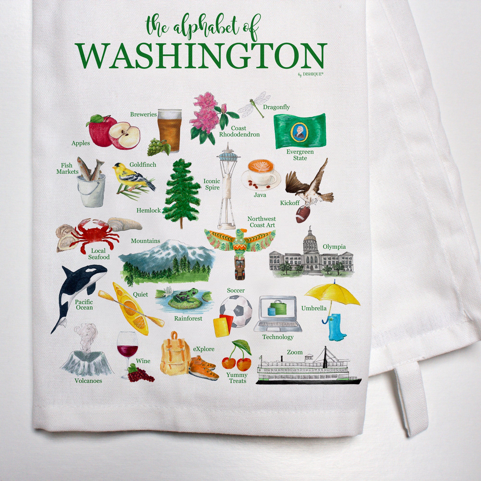 Washington Alphabet Bar Towel