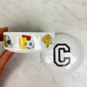 Custom Porcelain Jewelry Box - Sports Theme "Connor"