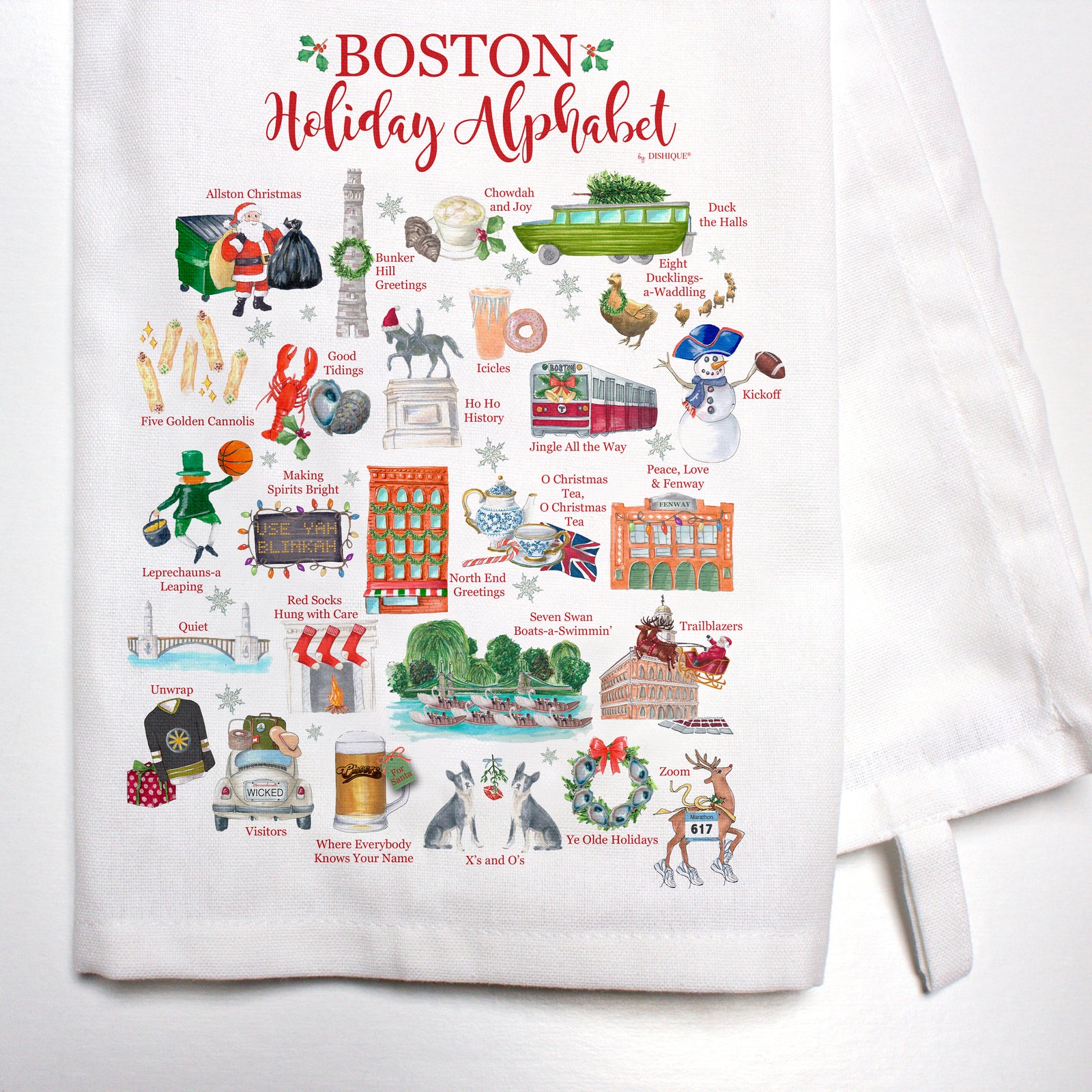 Boston Holiday Alphabet Bar Towel