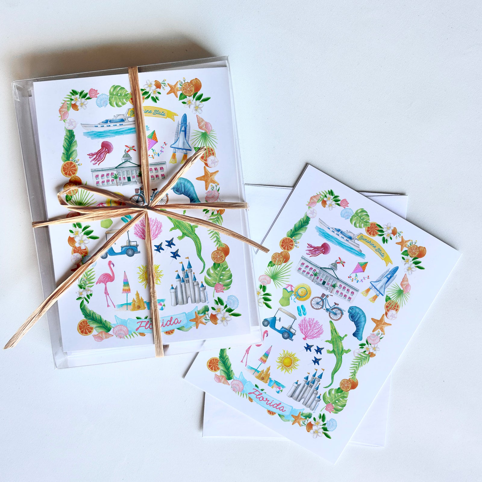 Florida Icons Art Card + Envelope 10 Pack