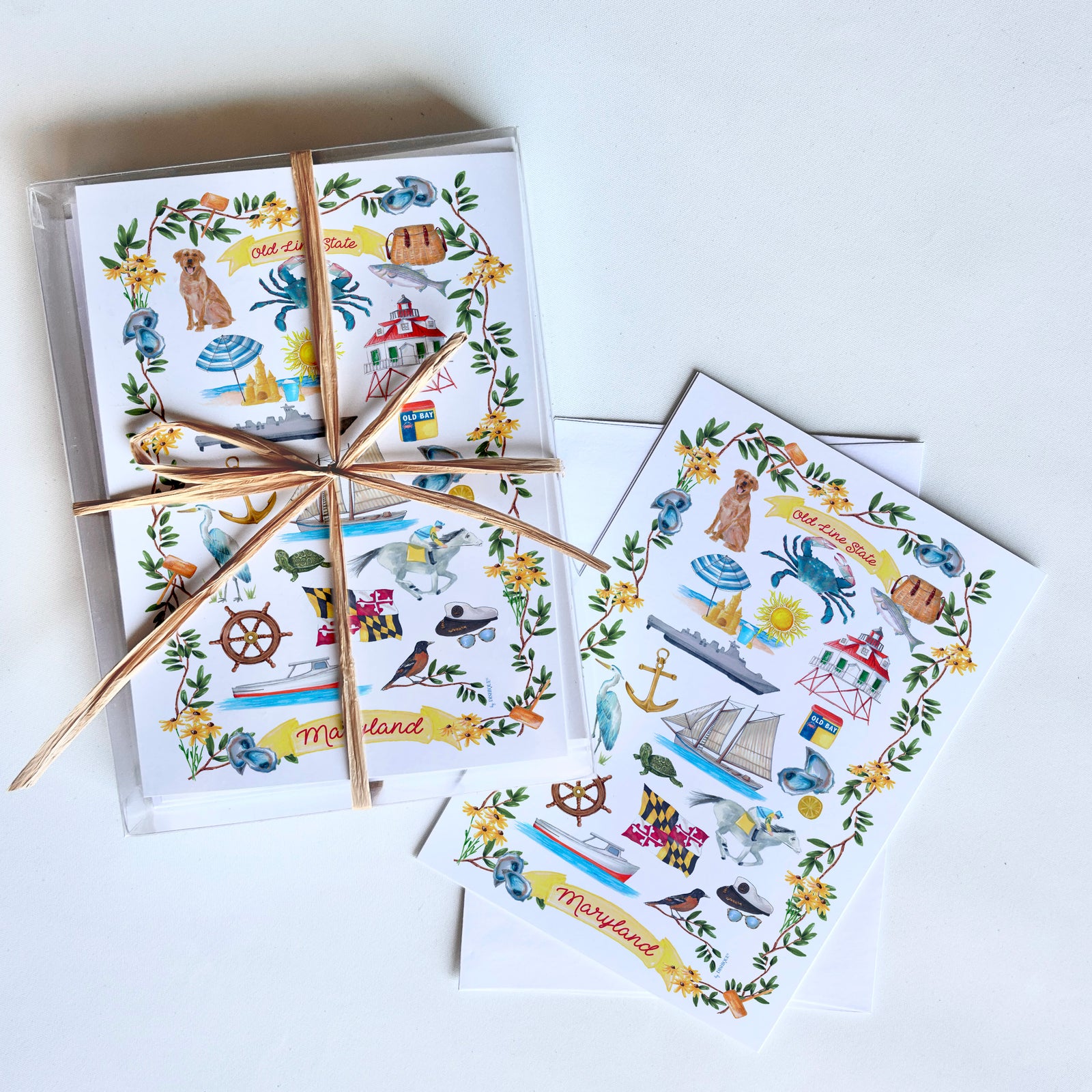 Maryland Icons Art Card + Envelope 10 Pack