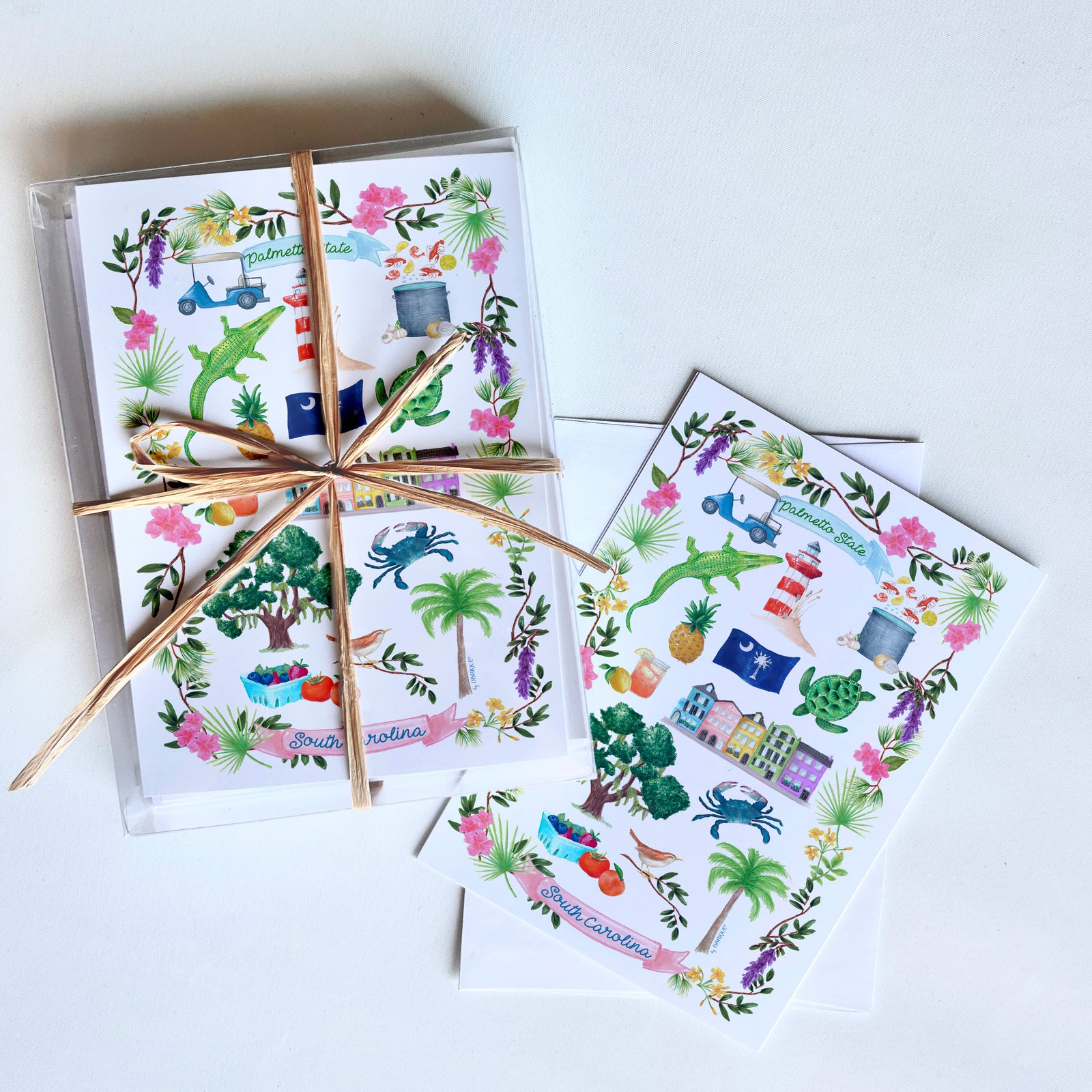 South Carolina Icons Art Card + Envelope 10 Pack