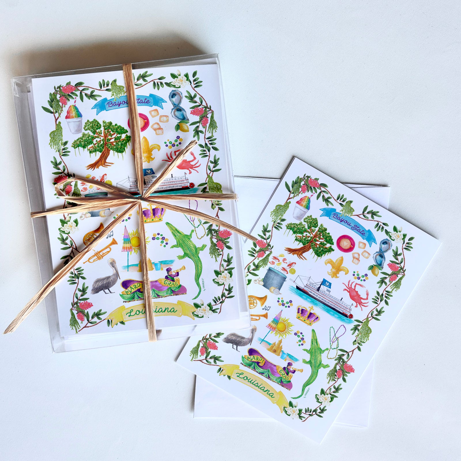 Louisiana Icons Art Card + Envelope 10 Pack