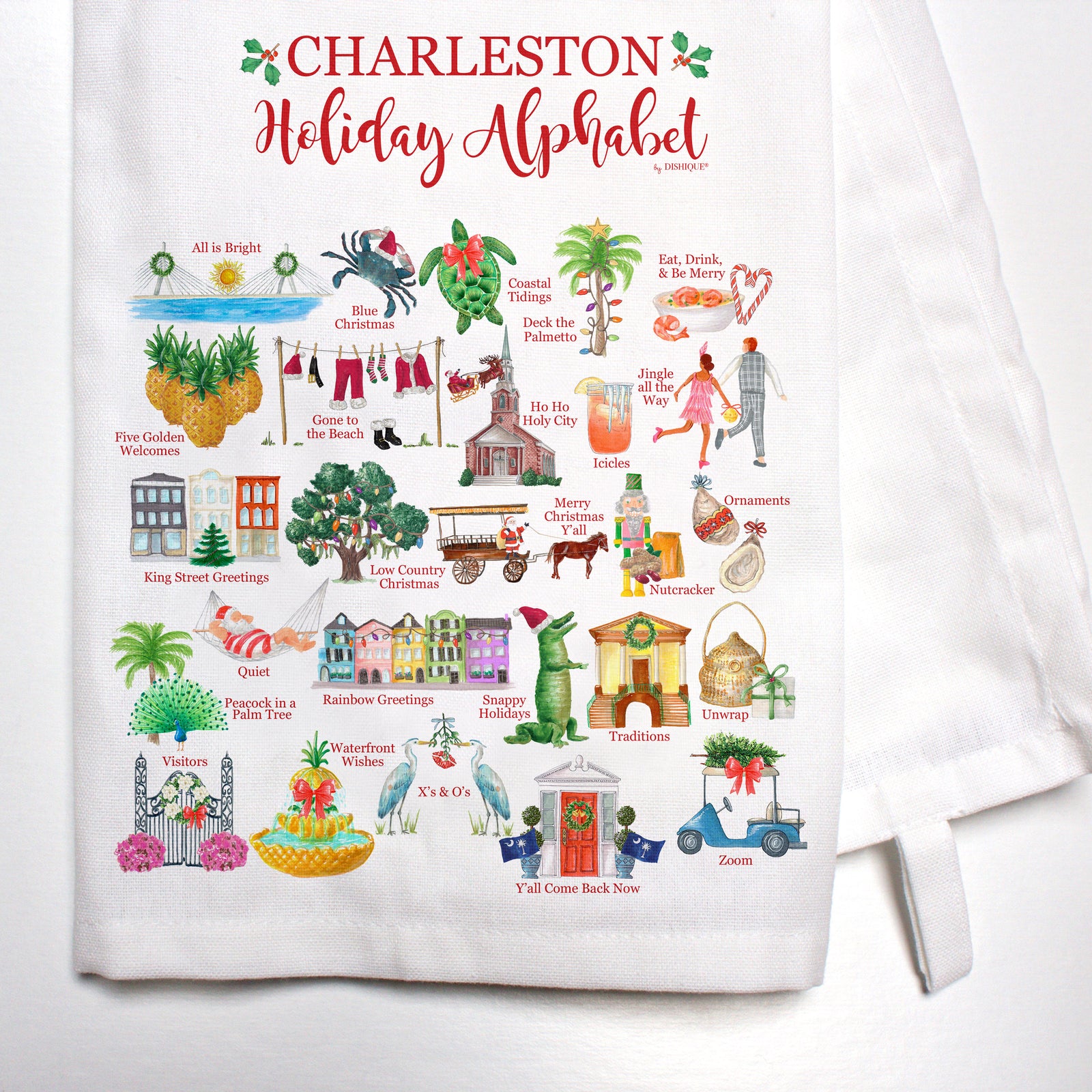 Charleston Holiday Alphabet Bar Towel