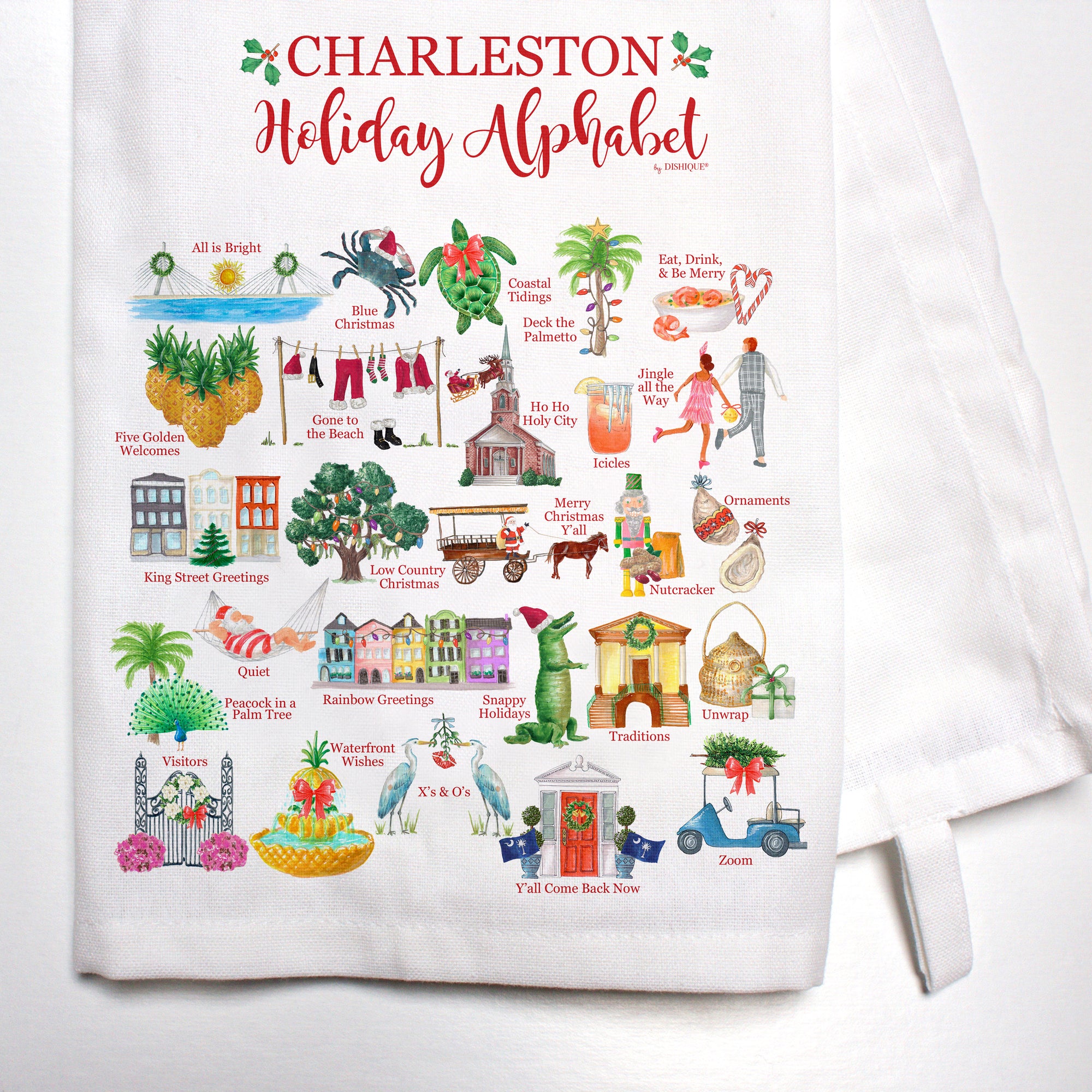 Charleston Holiday Alphabet Bar Towel