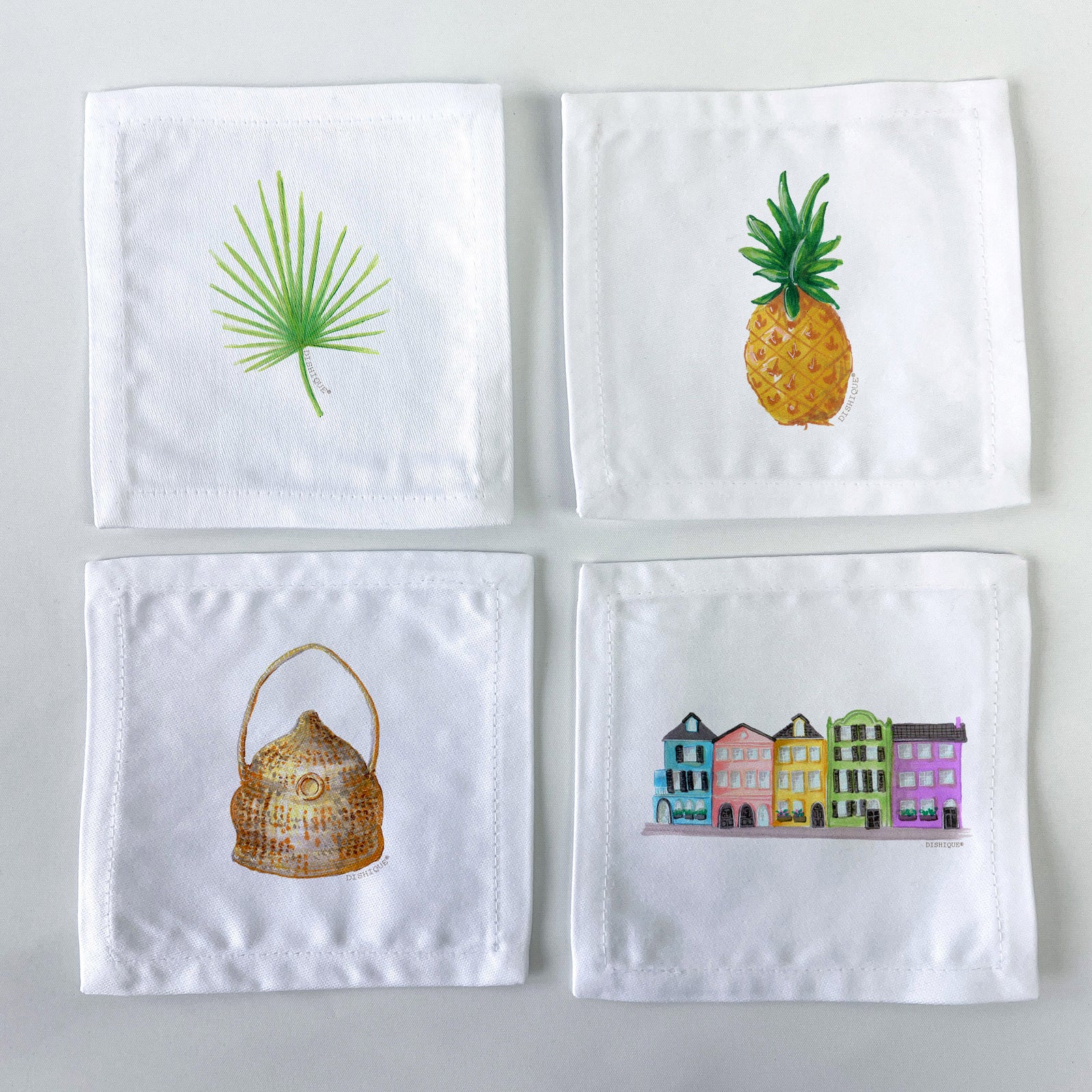 Charleston Themed Cocktail Napkins Set of 4