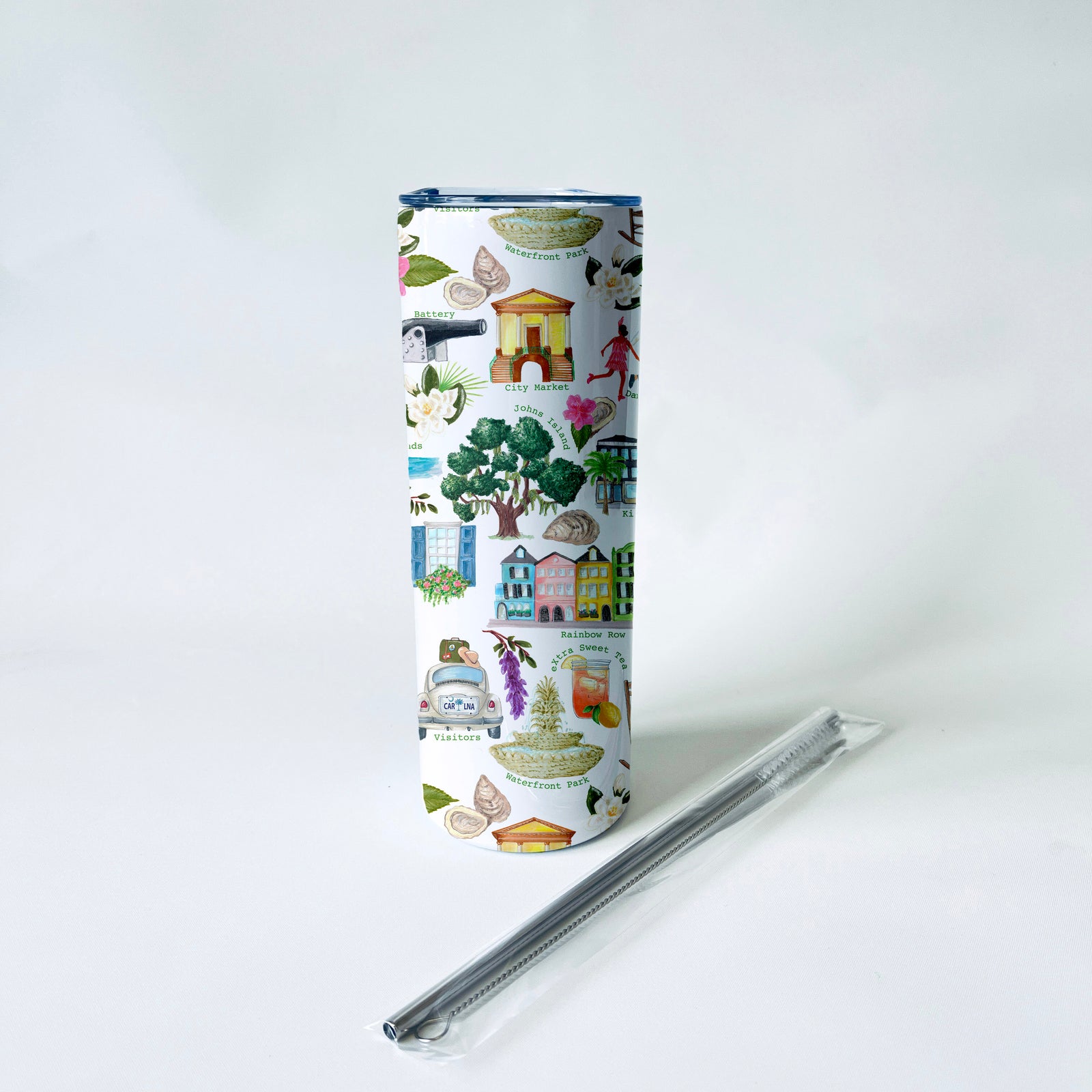 Charleston Alphabet Pattern 20 oz. Skinny Tumbler