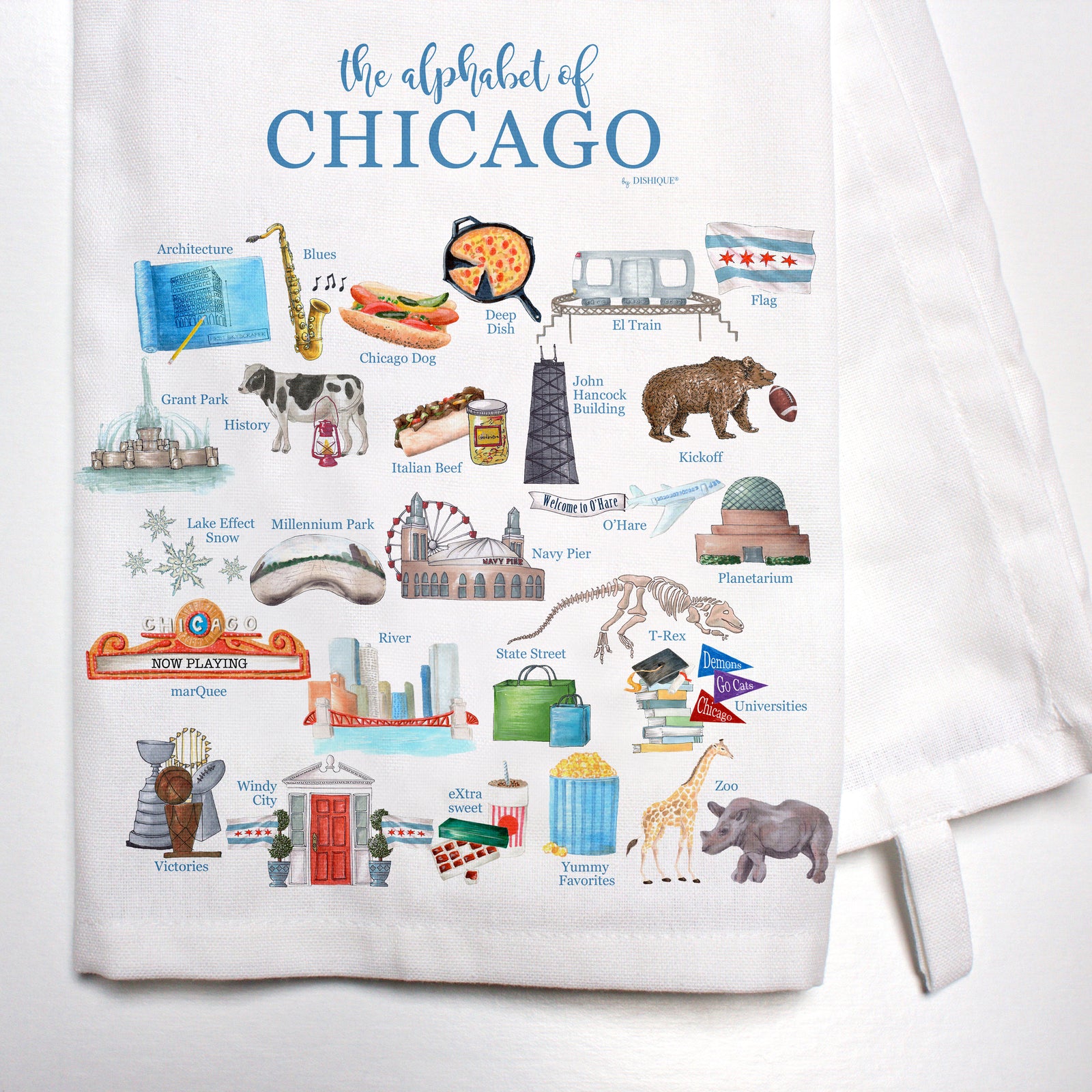 Chicago Alphabet Bar Towel