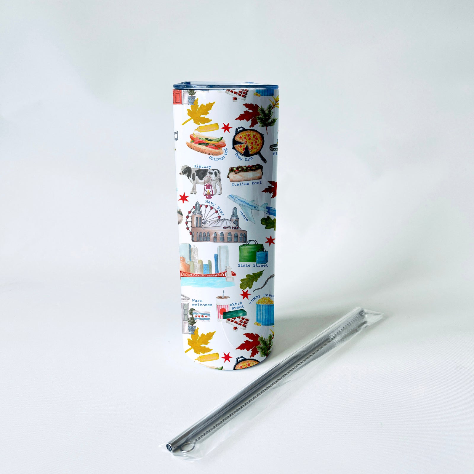 Chicago Alphabet Pattern 20 oz. Skinny Tumbler