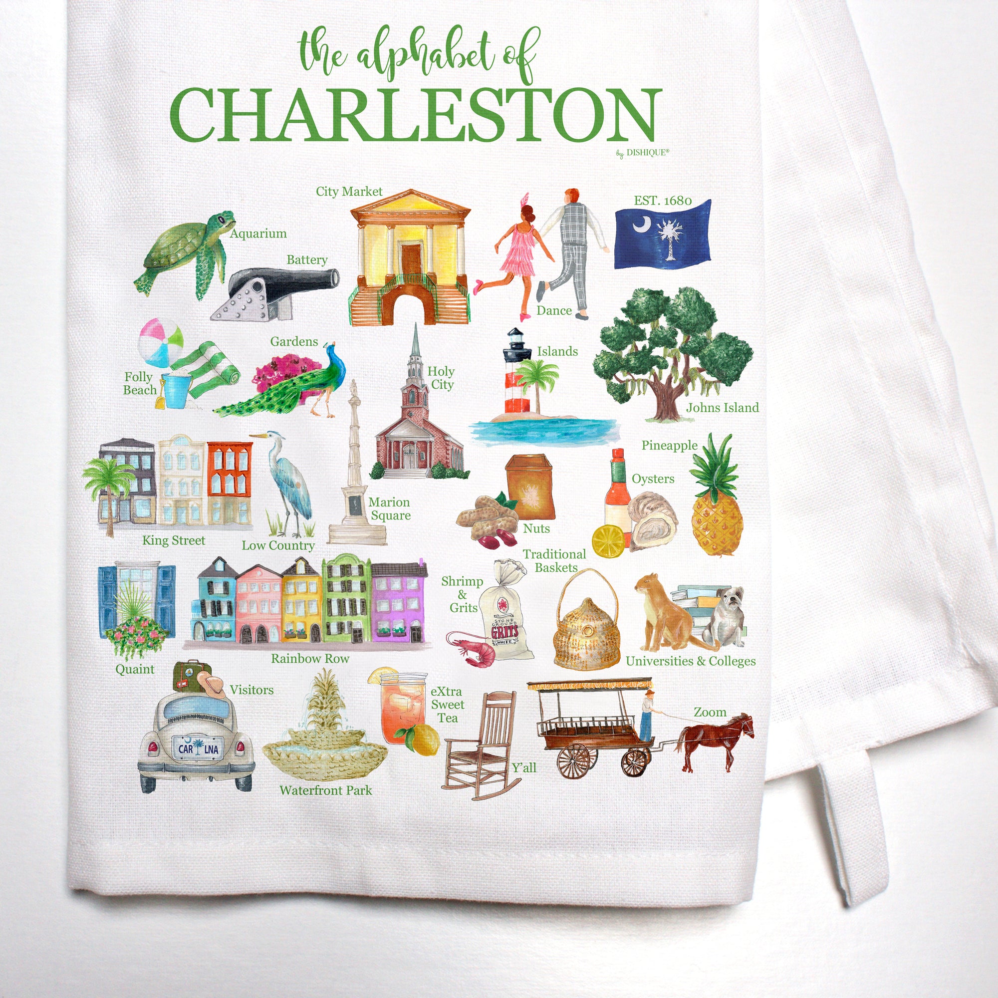 Charleston Alphabet Bar Towel