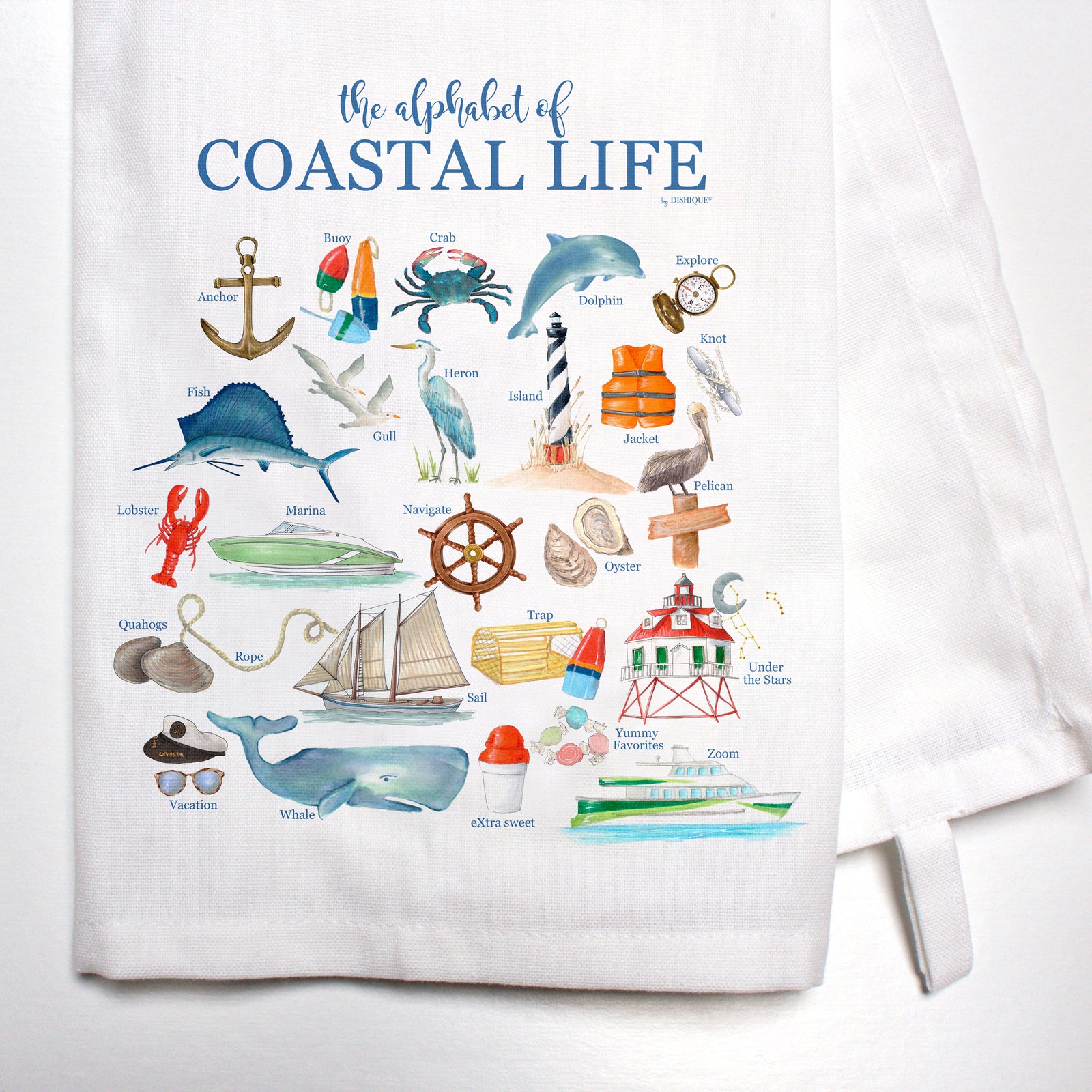 Coastal Life Alphabet Bar Towel