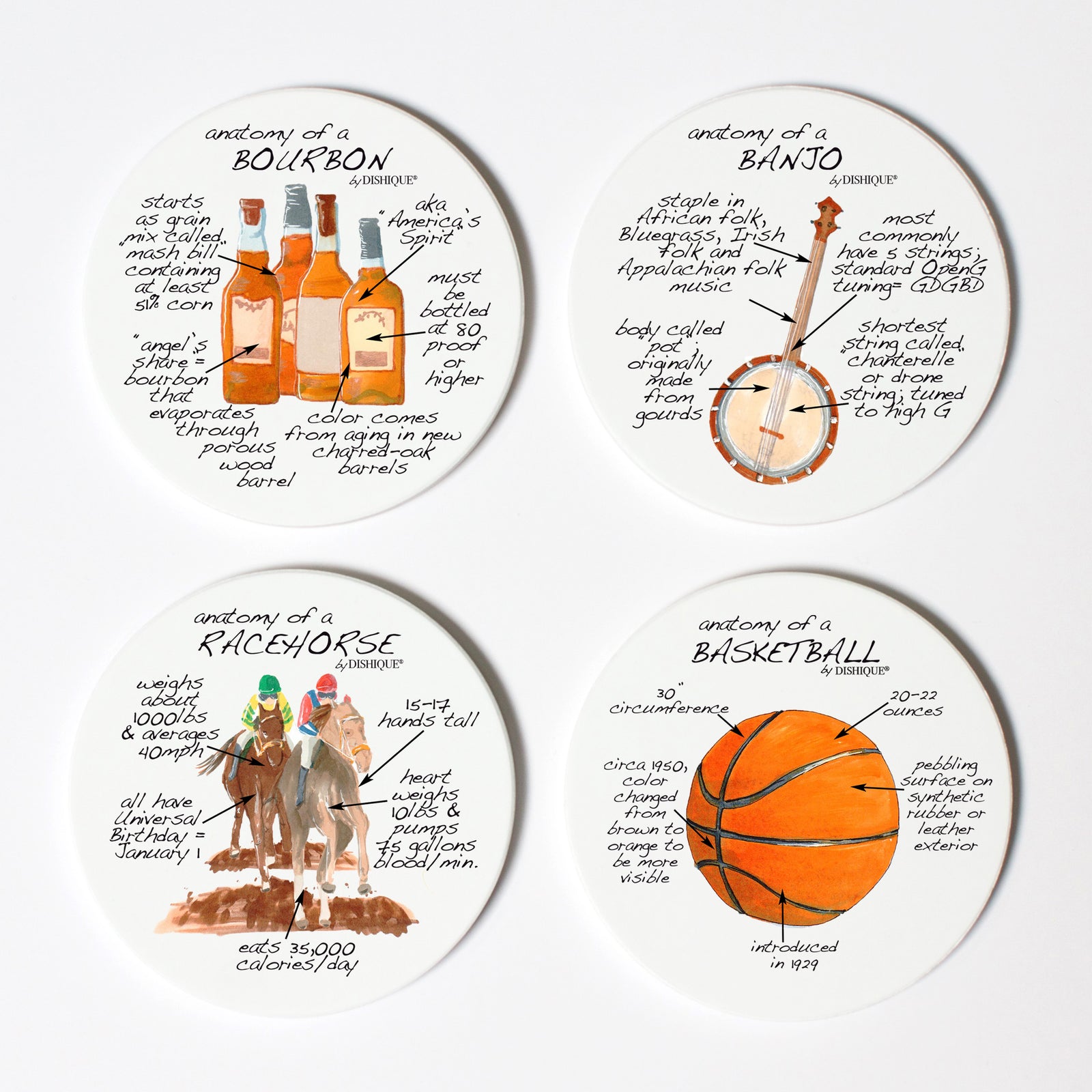 Bluegrass Anatomy Coaster Set