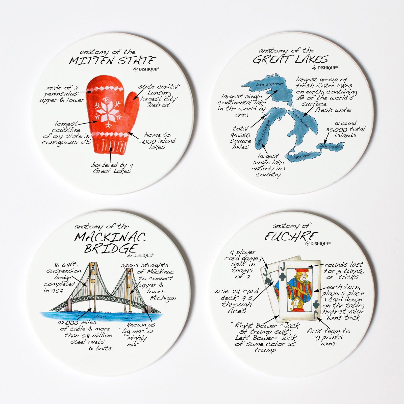 Michigan Anatomy Coaster Set