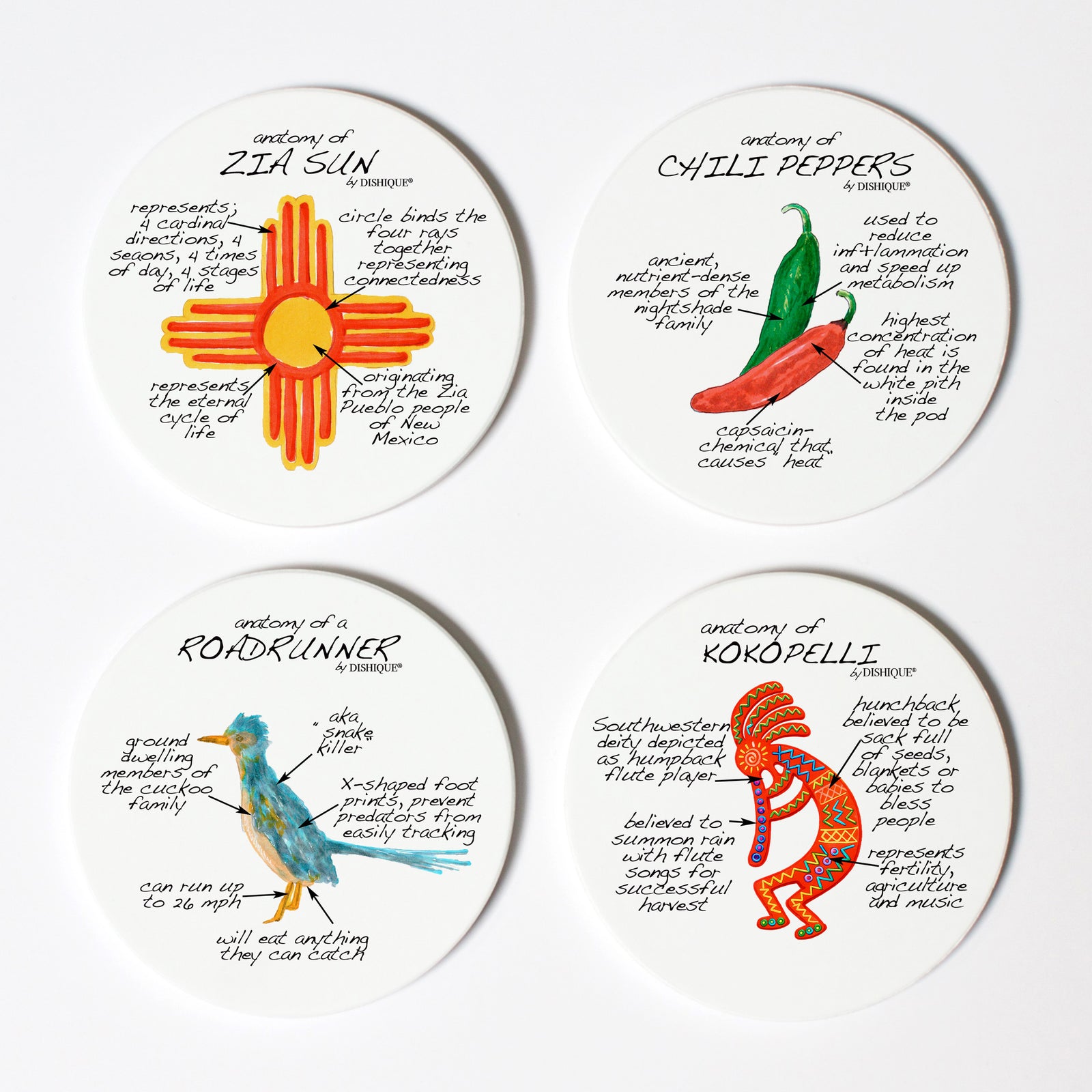 New Mexico Anatomy Coaster Set