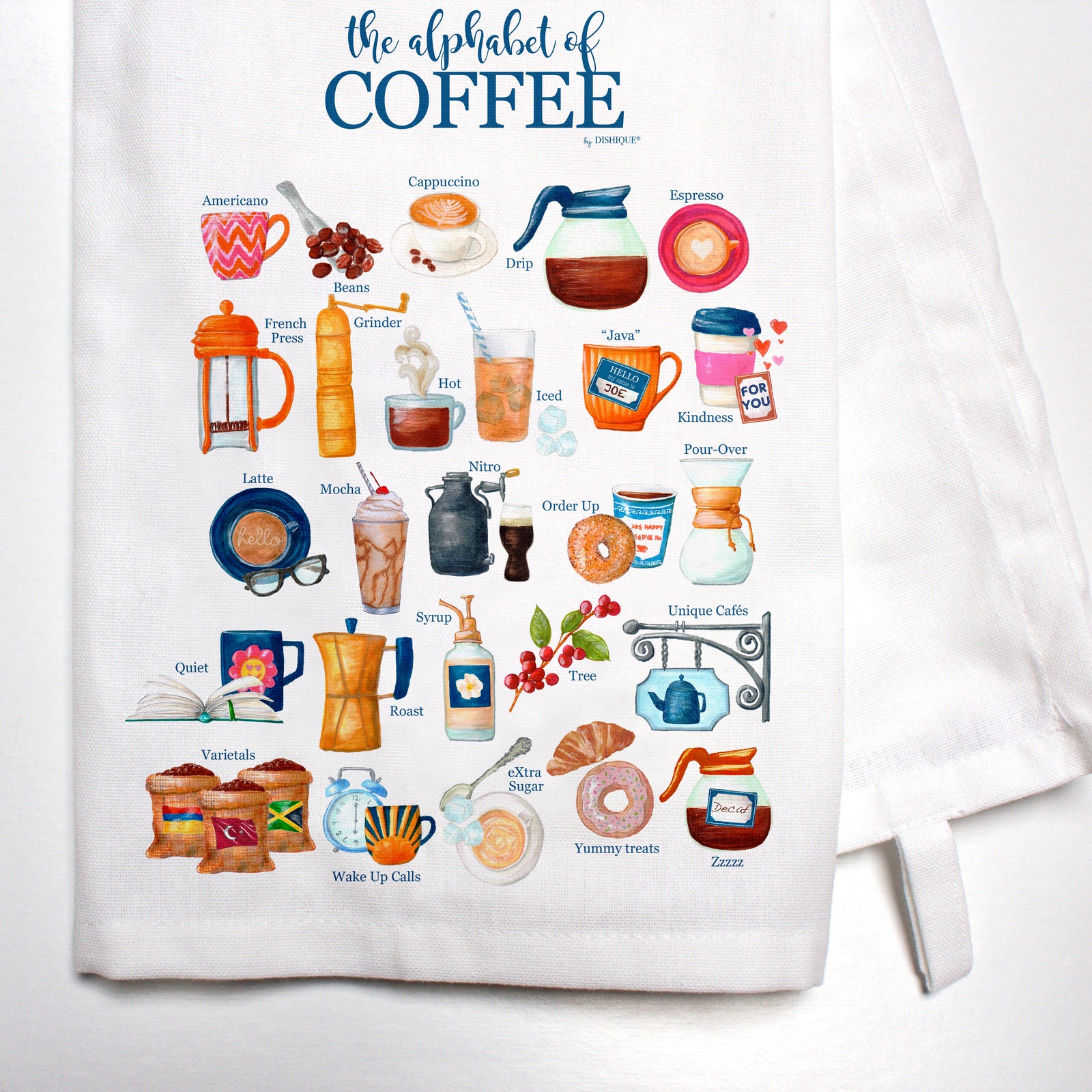 Coffee Alphabet Bar Towel