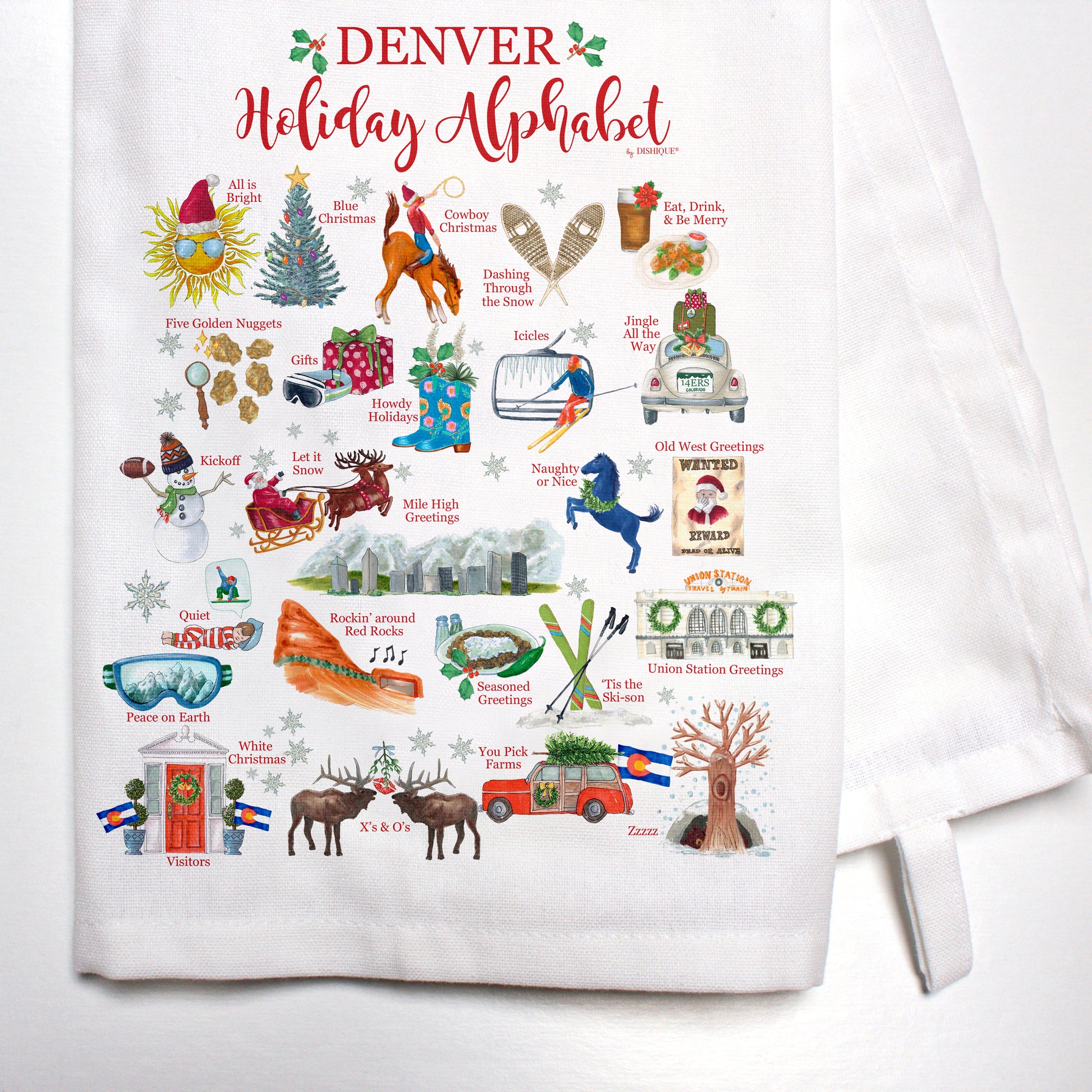 Denver Holiday Alphabet Bar Towel