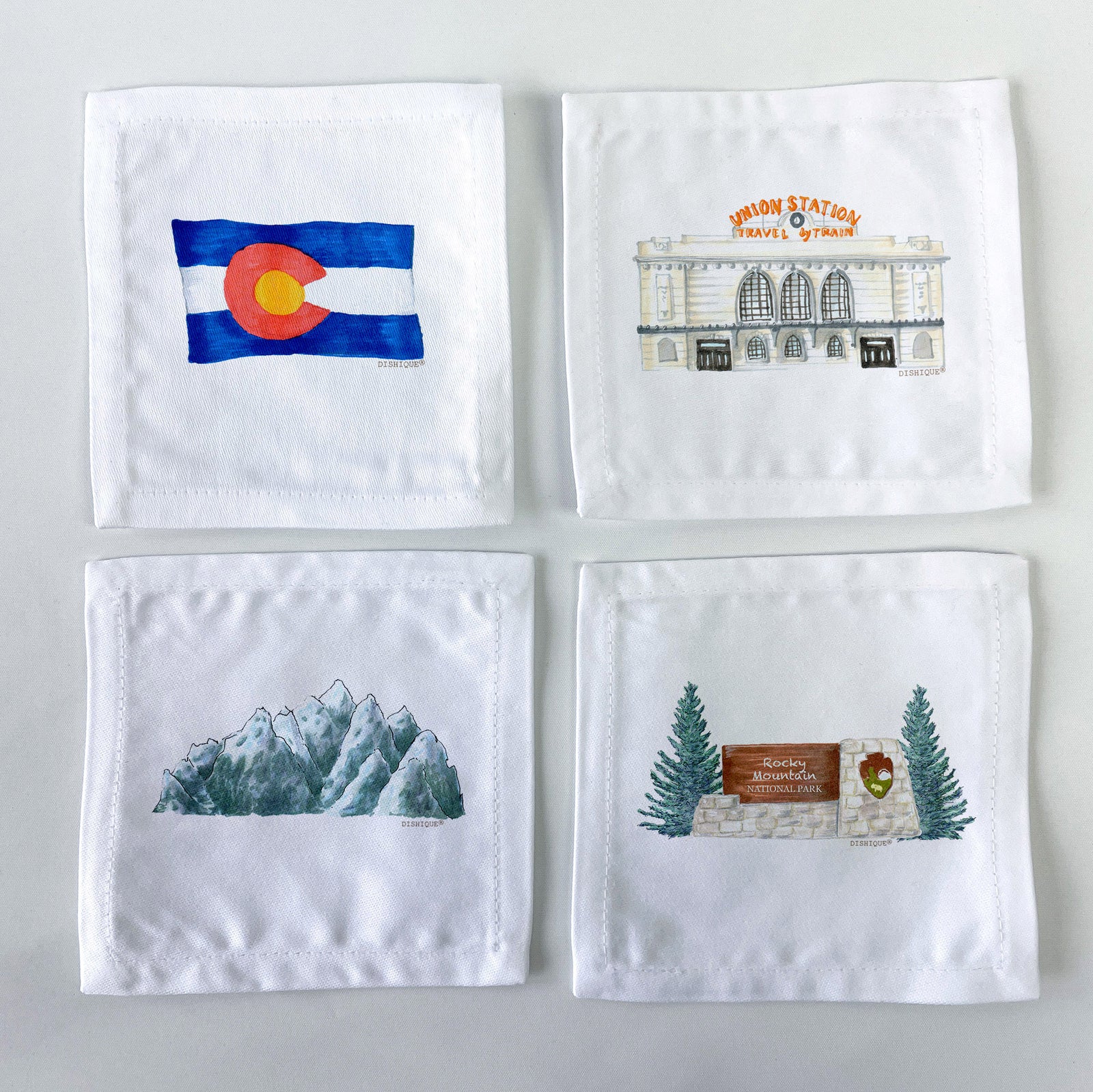 Denver Themed Cocktail Napkins Set of 4
