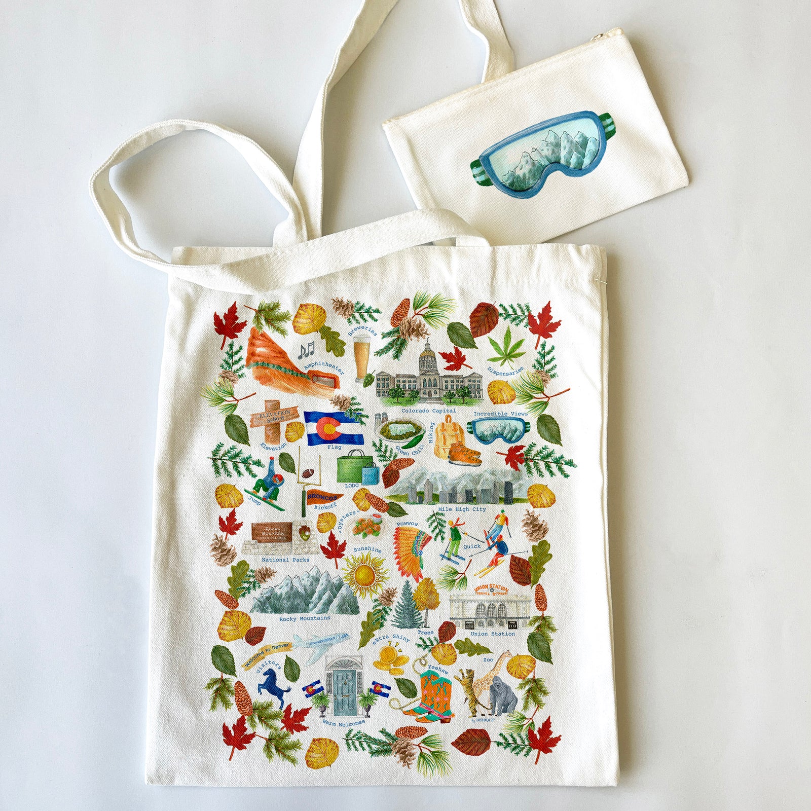 Denver Themed Tote Bag & Pouch Set