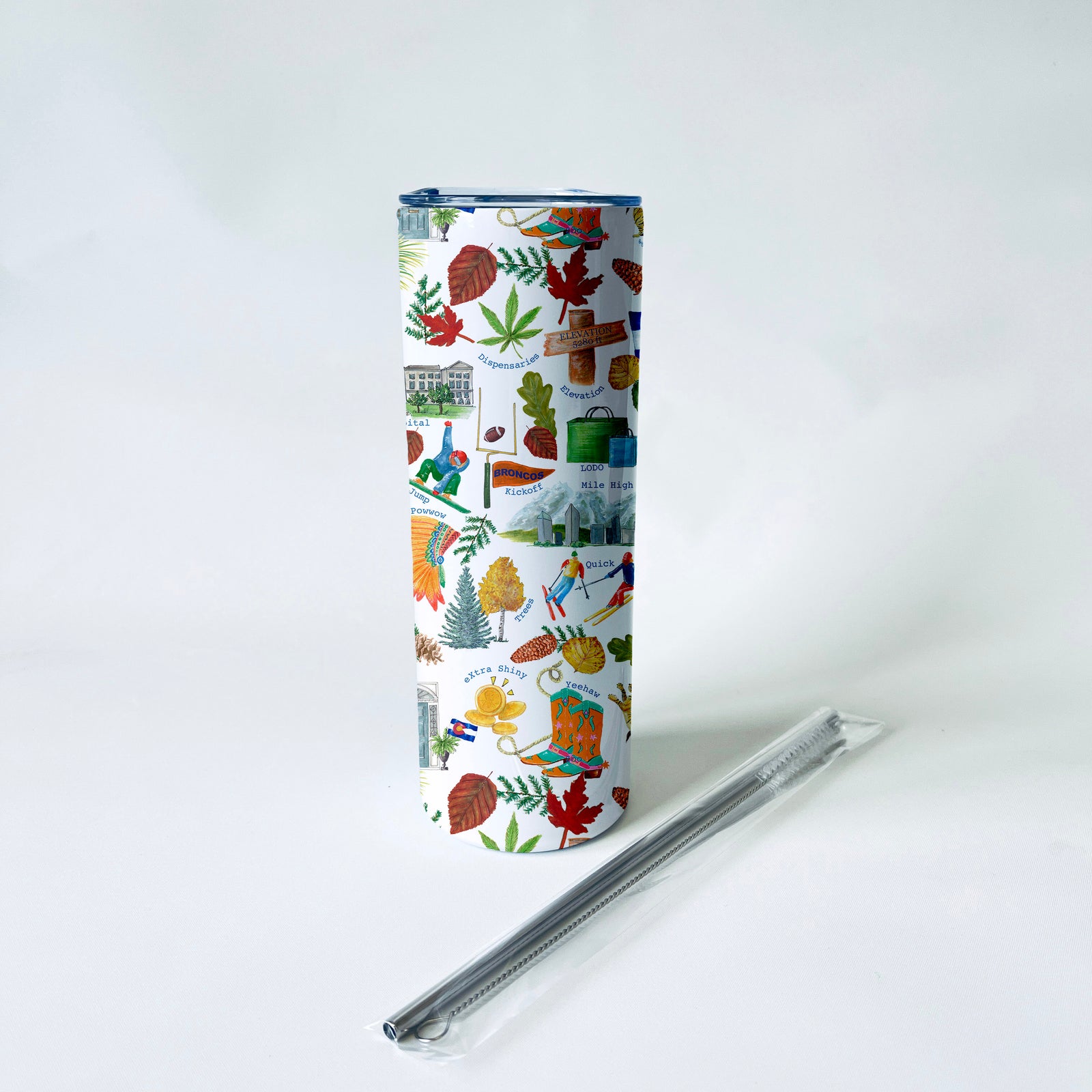 Denver Alphabet Pattern 20 oz. Skinny Tumbler