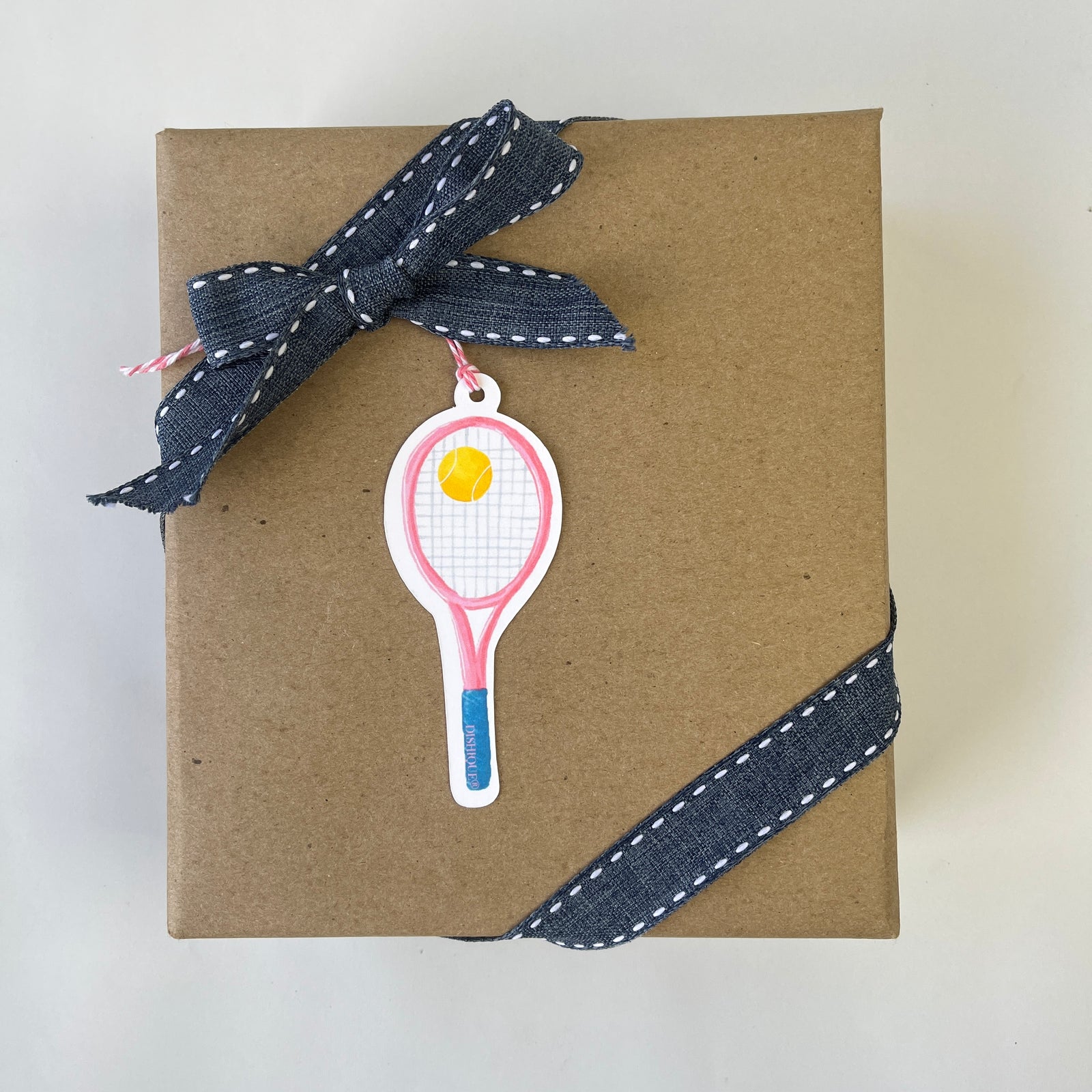 Tennis Racquet Gift Tag Pack of 8