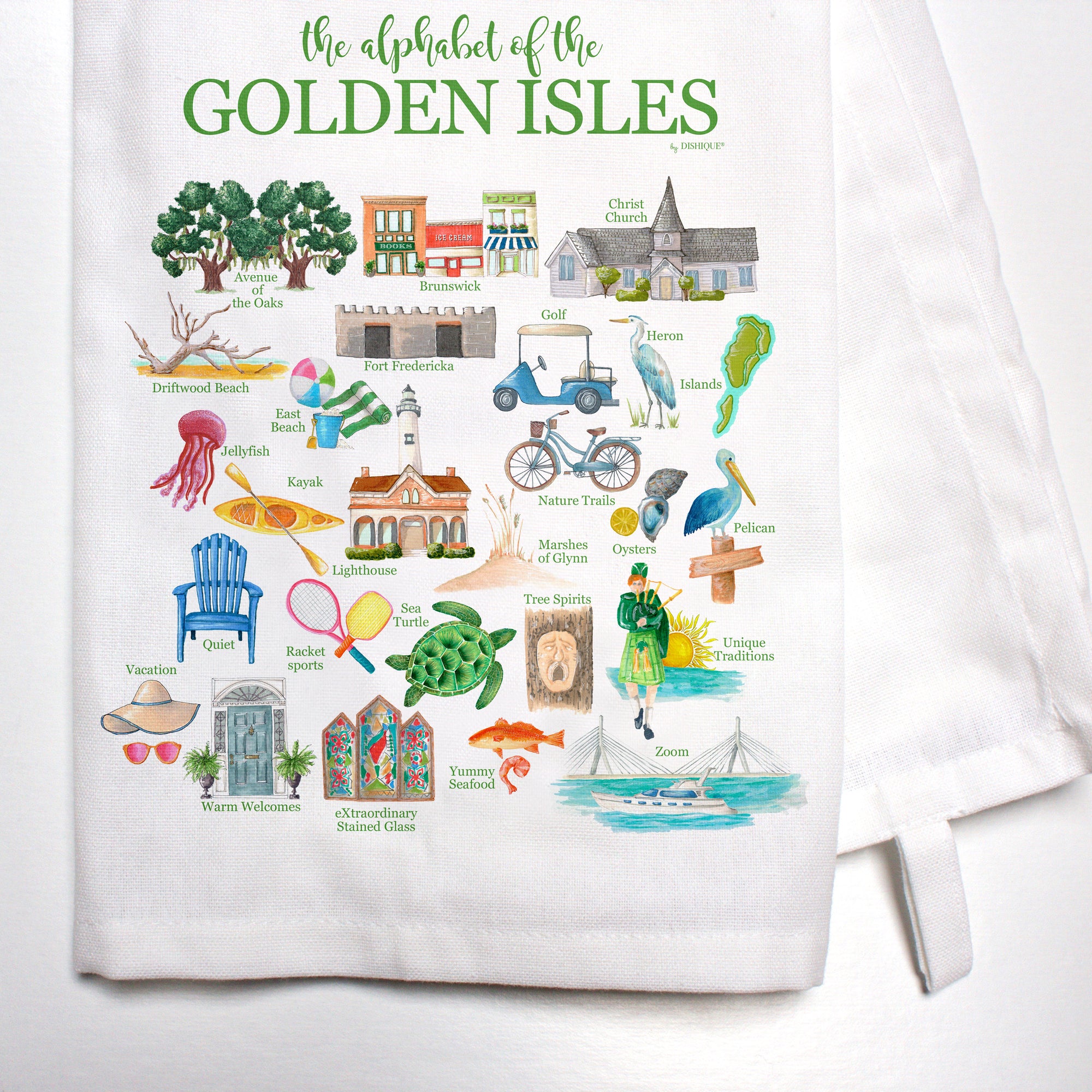 Golden Isles Alphabet Bar Towel