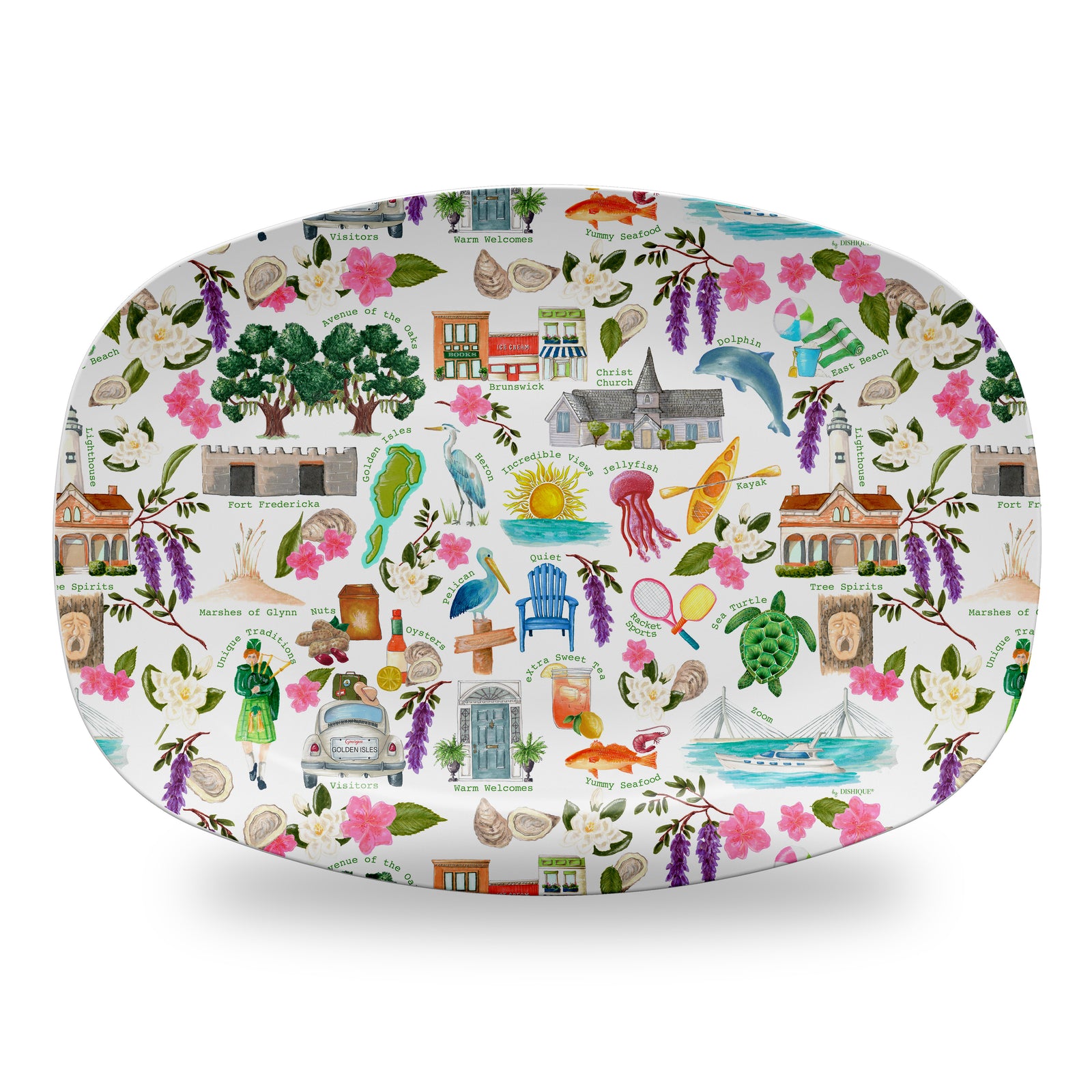 Golden Isles Alphabet Pattern 14" DecoWare Polymer Platter