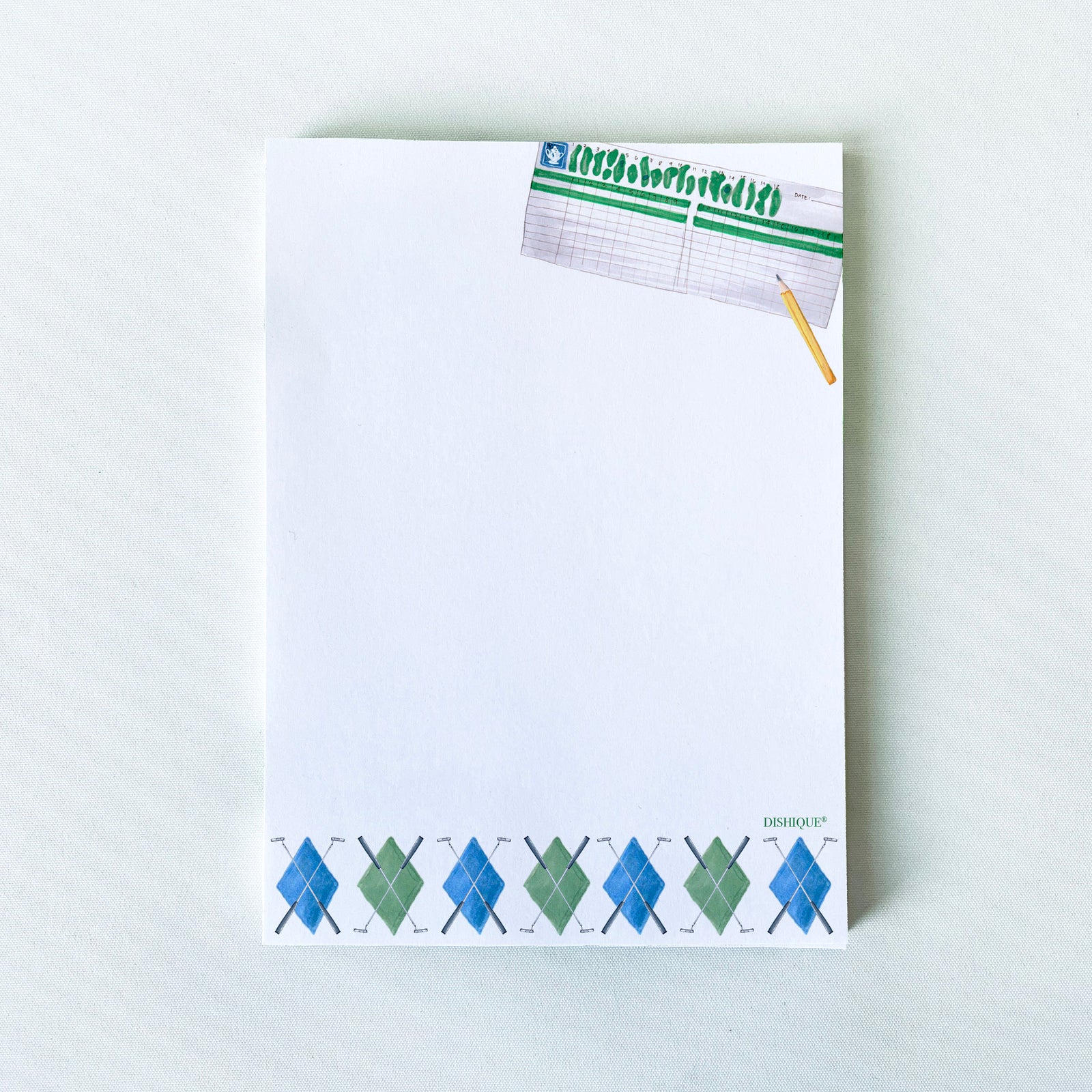 Golf Argyle Themed Notepad 50 pages