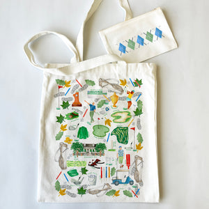 Golf Themed Tote Bag & Pouch Set