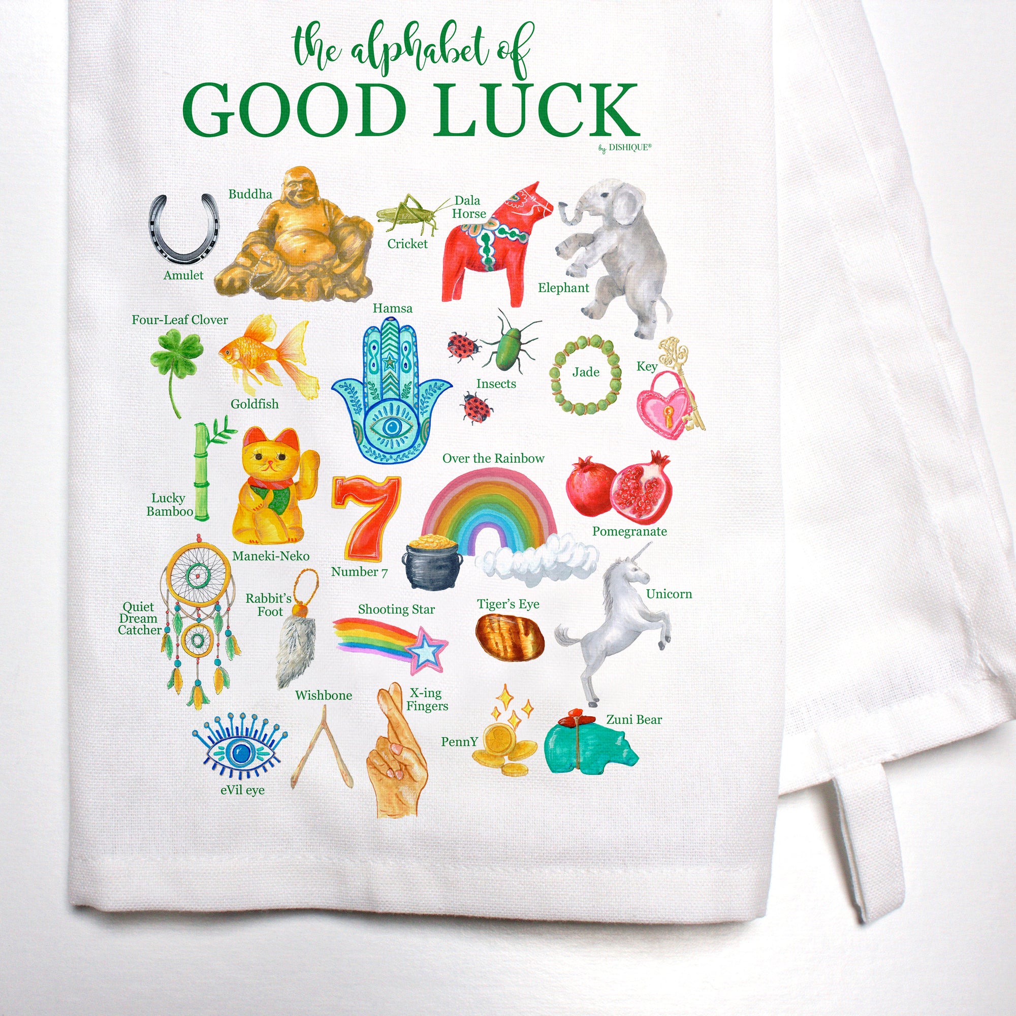 Good Luck Alphabet Bar Towel