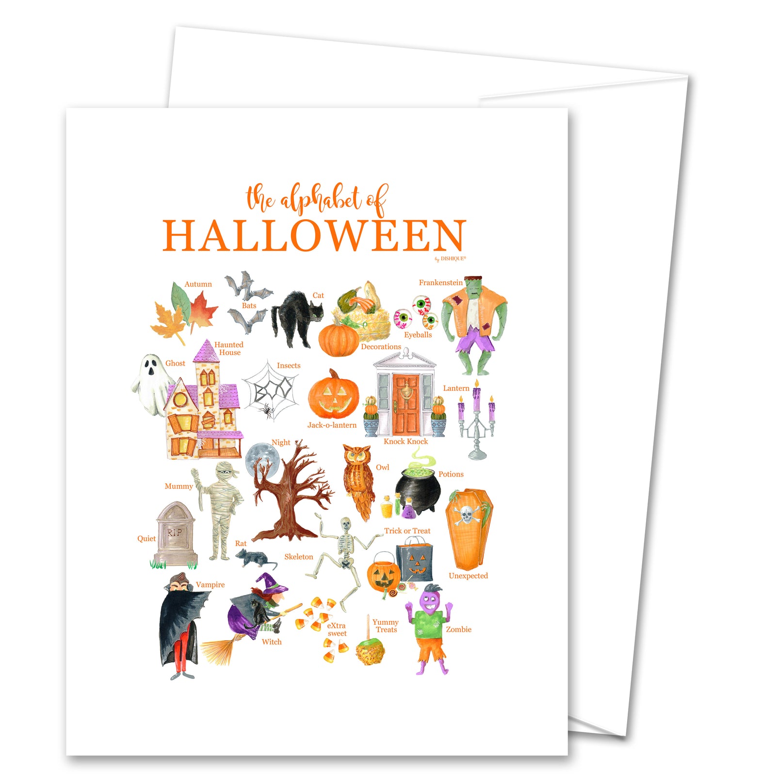 Halloween Alphabet Greeting Card (blank inside)