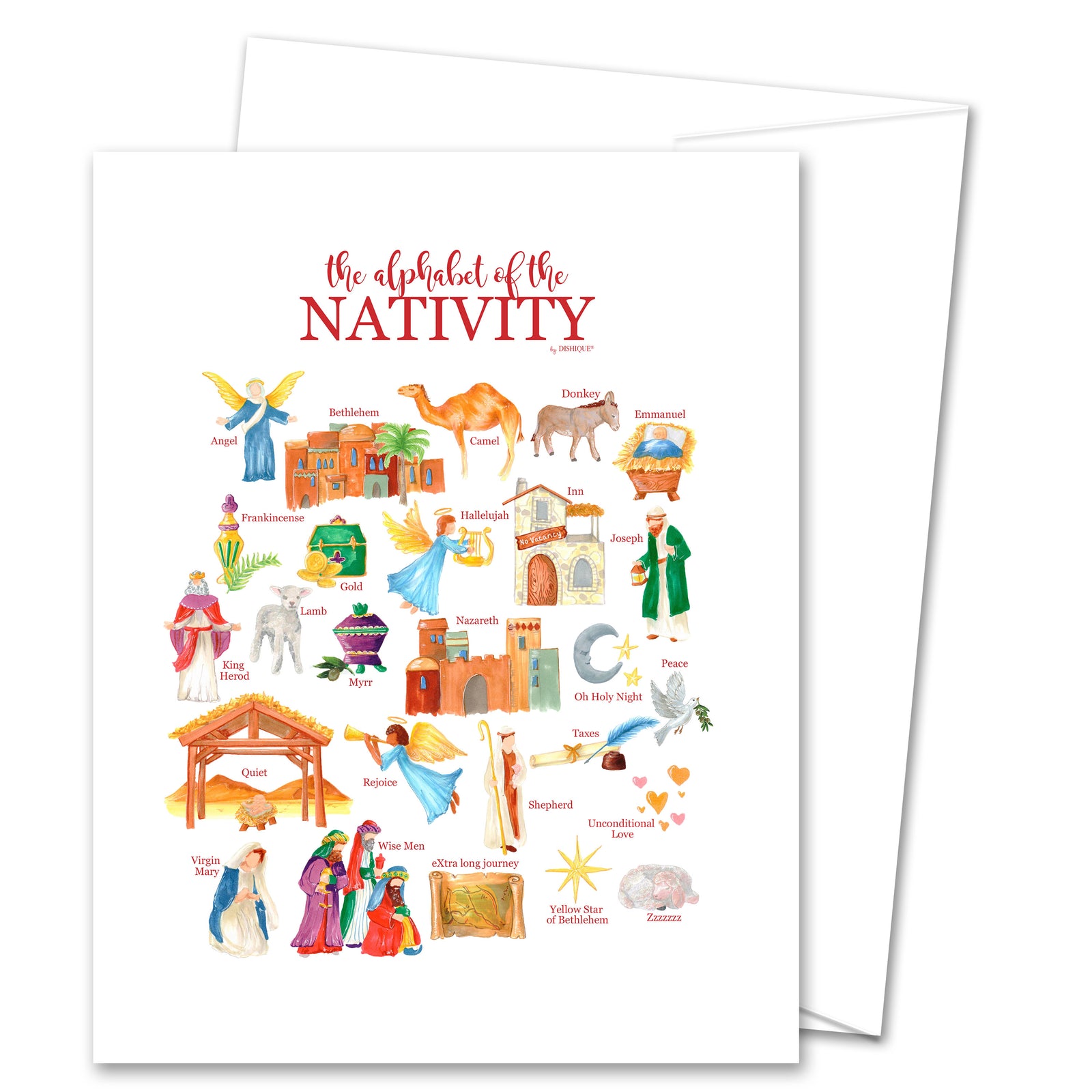 Nativity Alphabet Greeting Card (blank inside)
