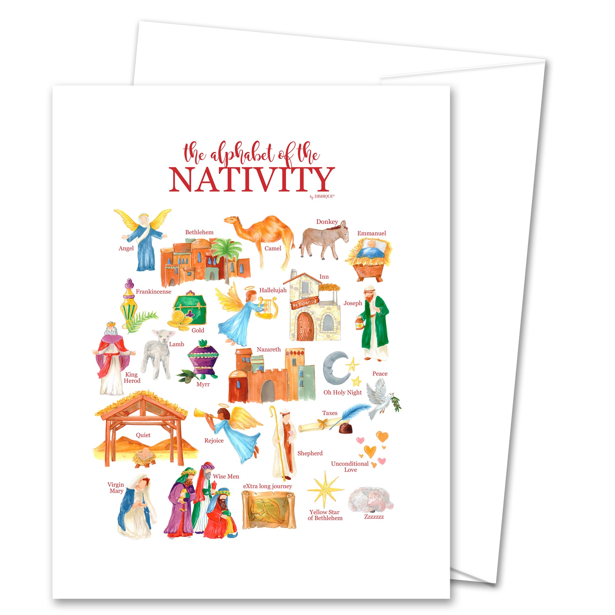 Nativity Alphabet Greeting Card (blank inside)