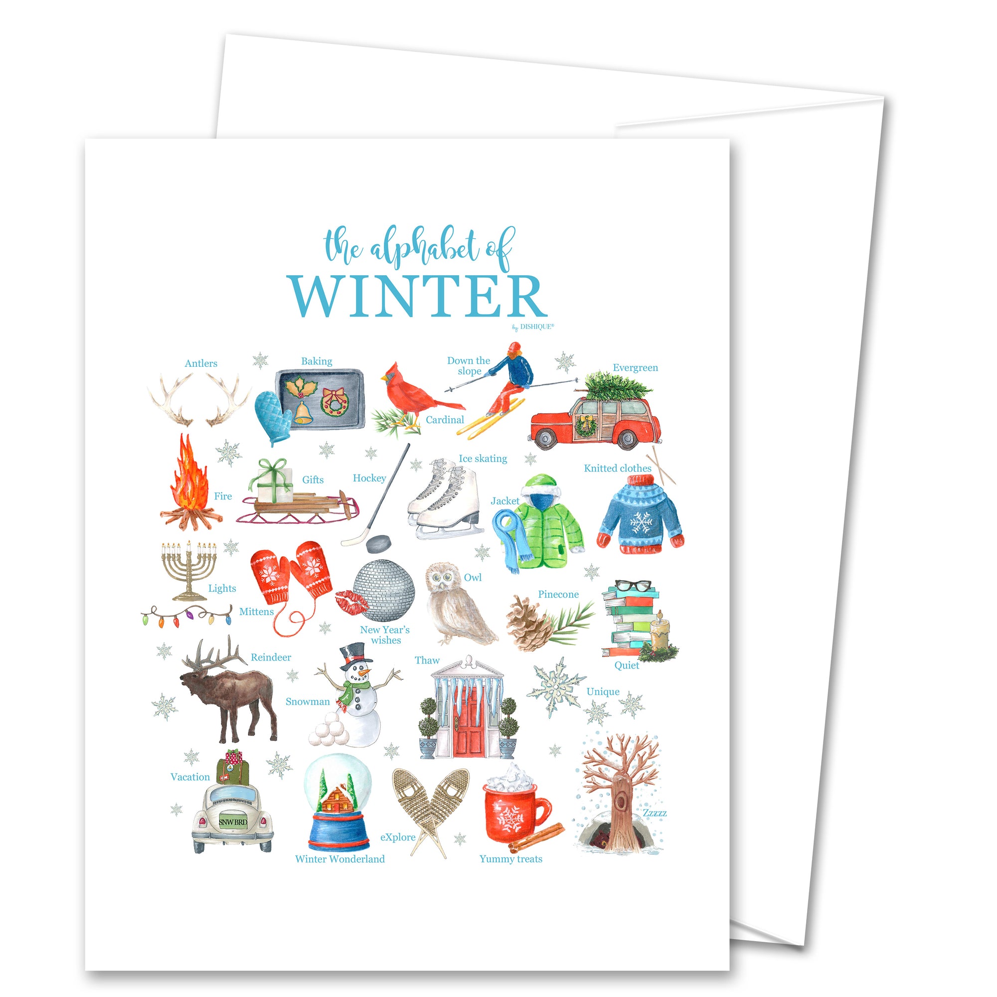 Winter Alphabet Greeting Card (blank inside)
