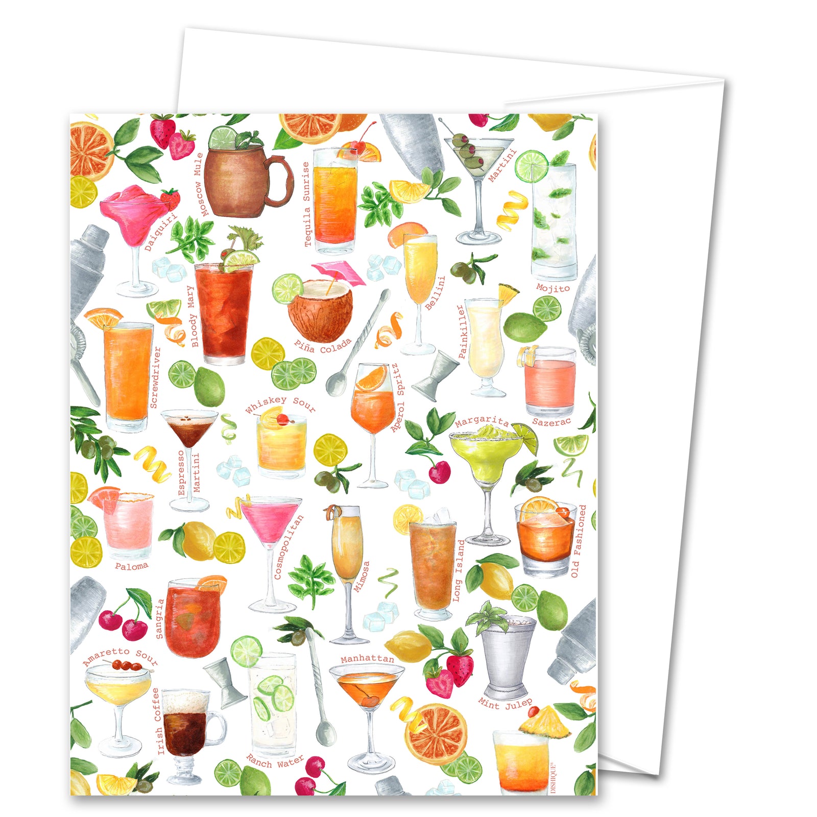 Cocktail Alphabet Greeting Card (blank inside)