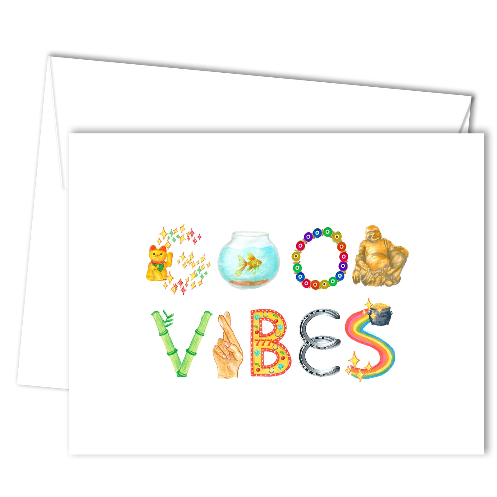Good Vibes Greeting Card (blank inside)